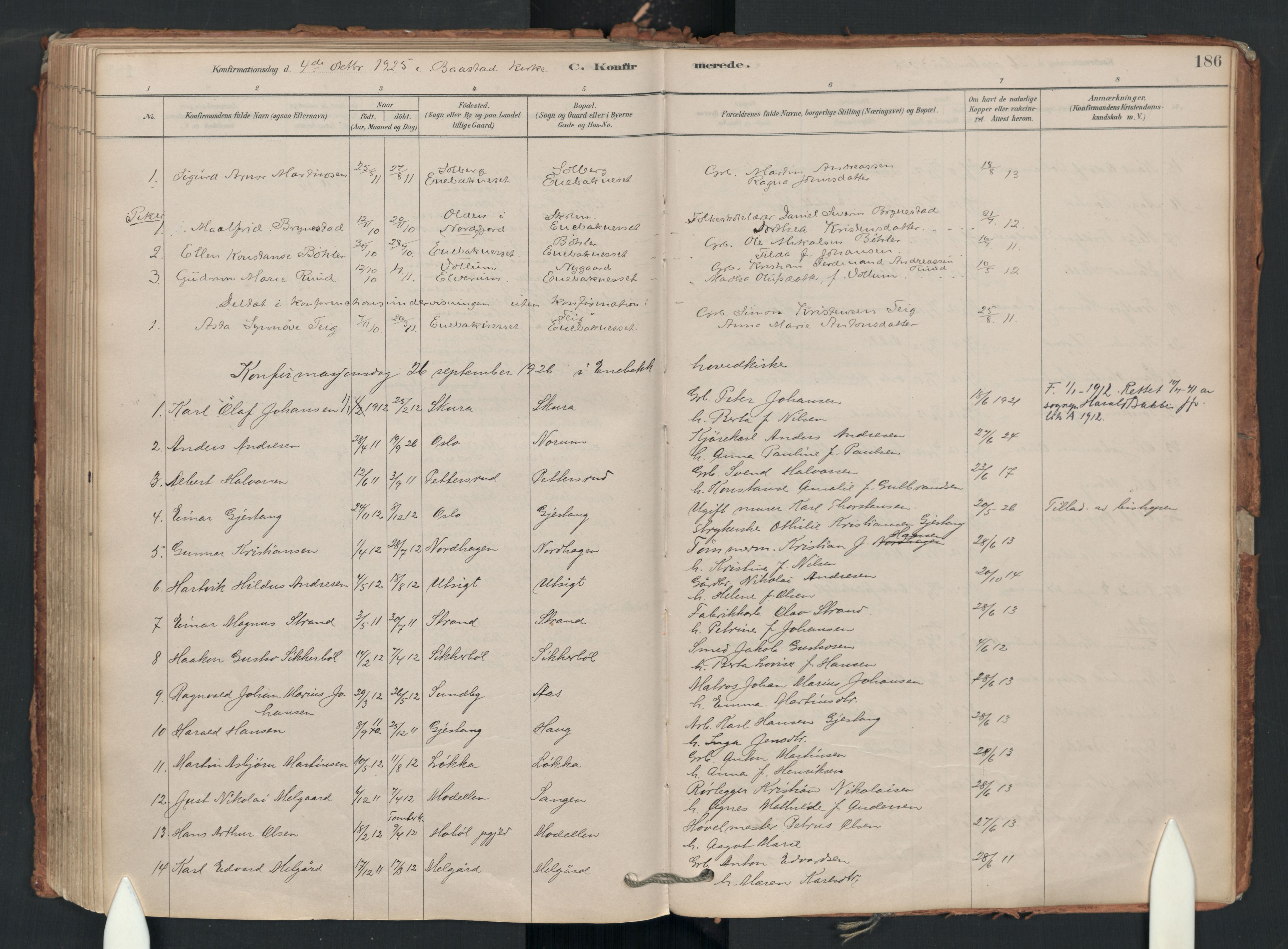 Enebakk prestekontor Kirkebøker, SAO/A-10171c/F/Fa/L0018: Parish register (official) no. I 18, 1877-1930, p. 186