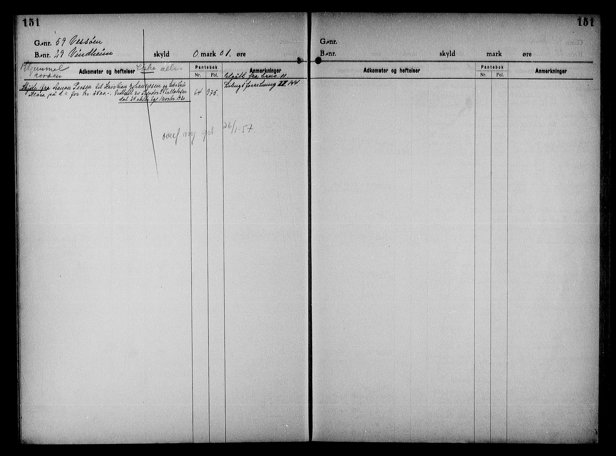 Vestre Nedenes/Sand sorenskriveri, SAK/1221-0010/G/Ga/L0023: Mortgage register no. 16, 1923-1957, p. 151