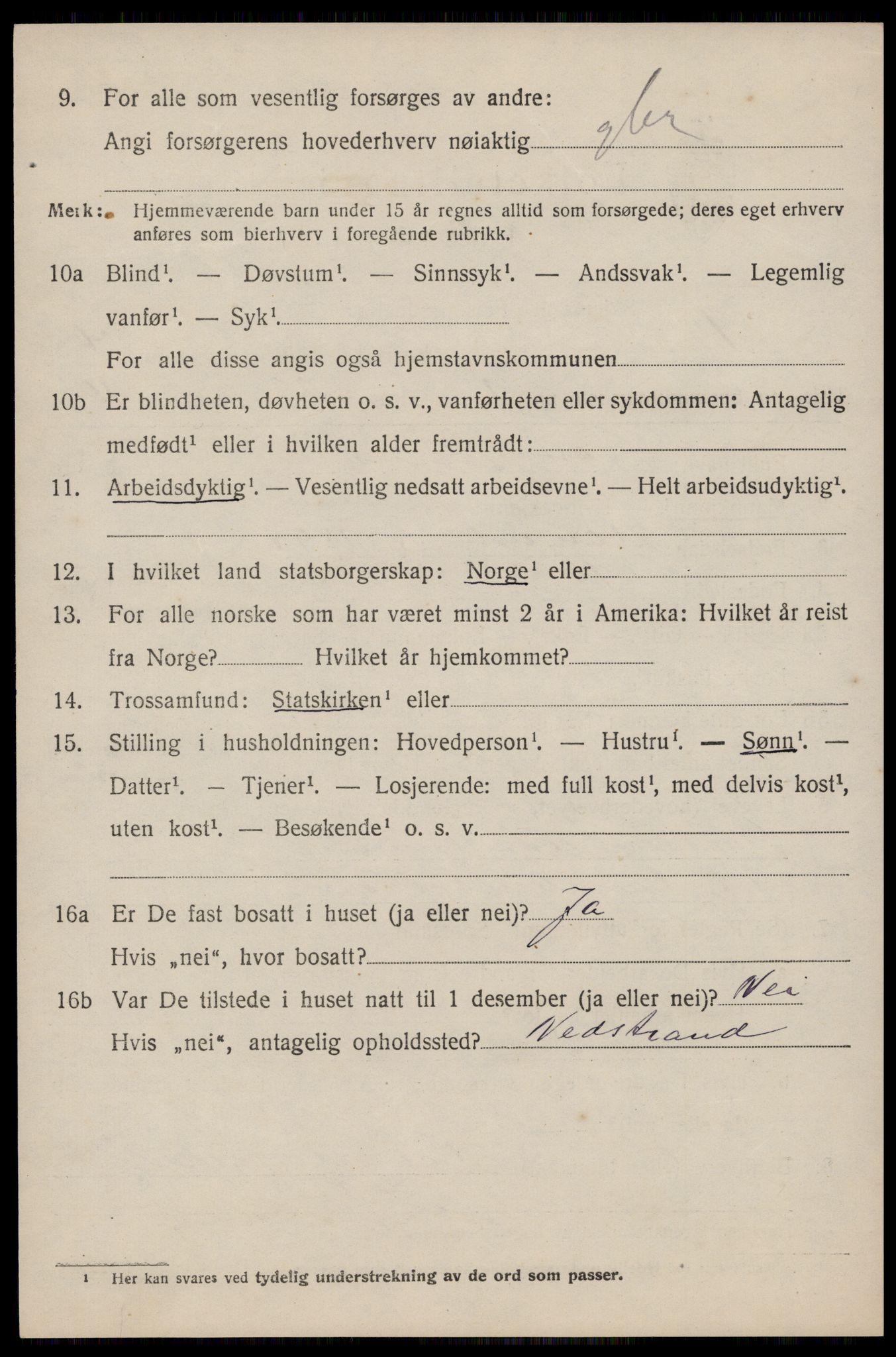 SAST, 1920 census for Skåre, 1920, p. 2087