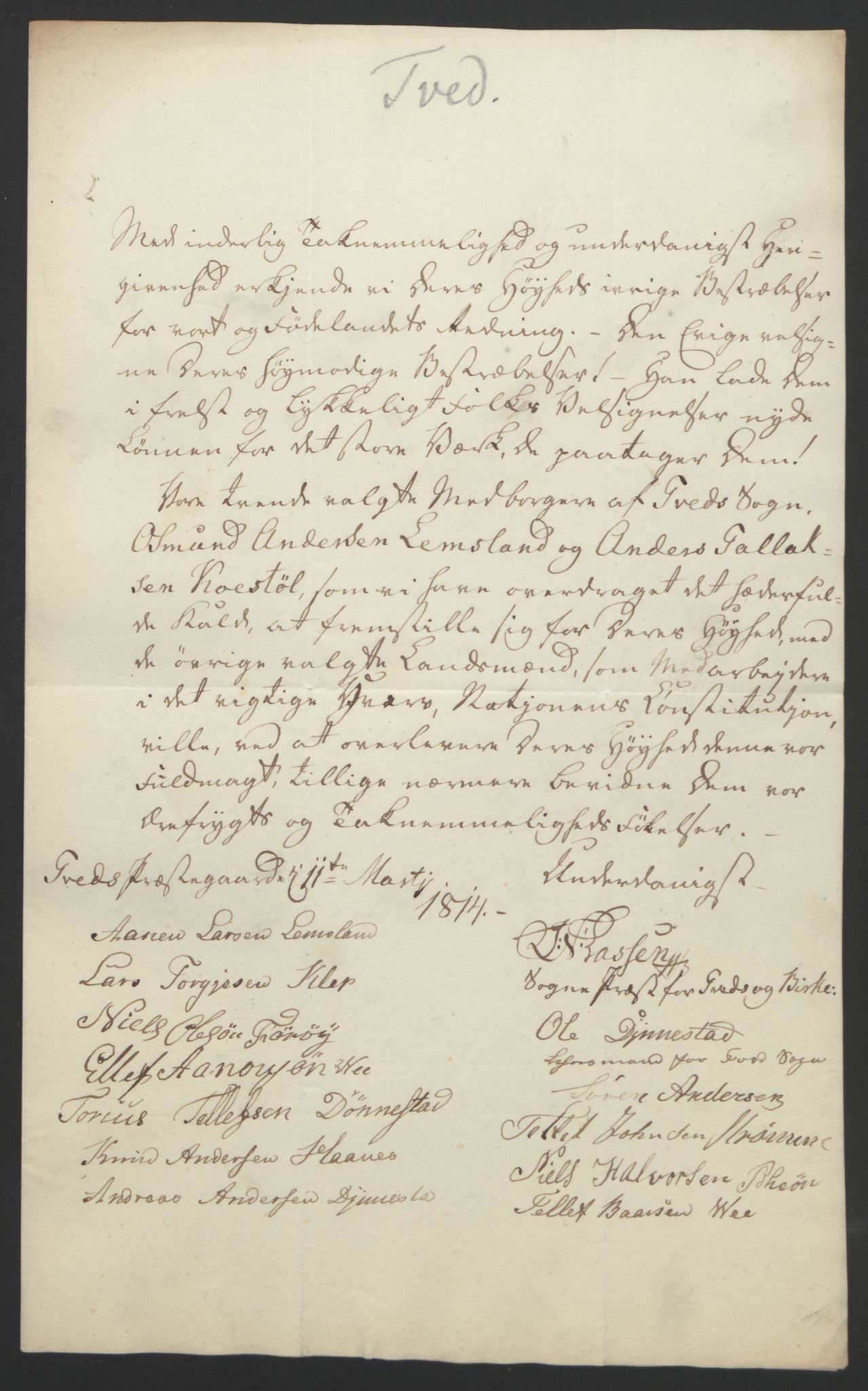 Statsrådssekretariatet, RA/S-1001/D/Db/L0008: Fullmakter for Eidsvollsrepresentantene i 1814. , 1814, p. 136
