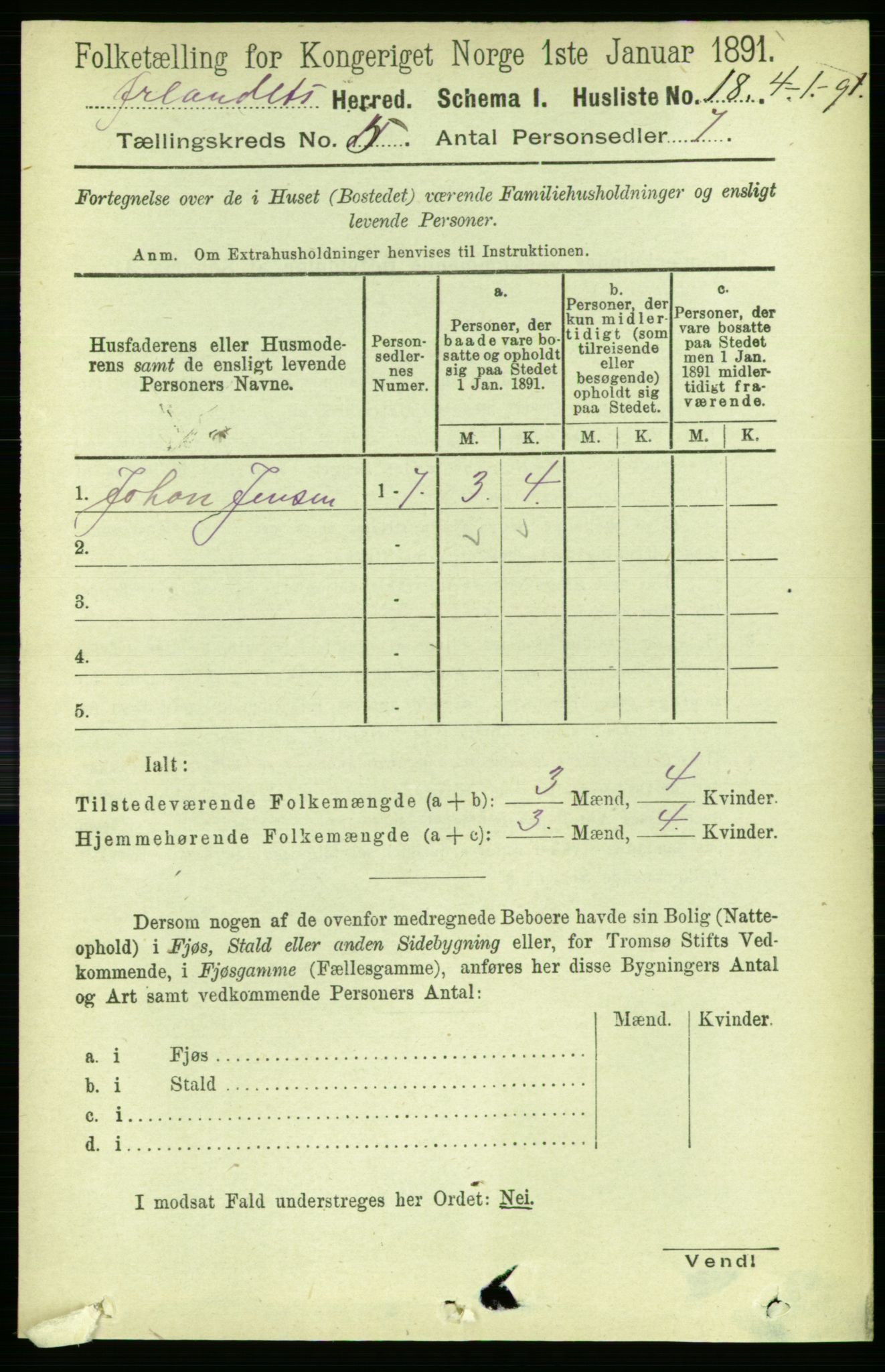 RA, 1891 census for 1621 Ørland, 1891, p. 1658