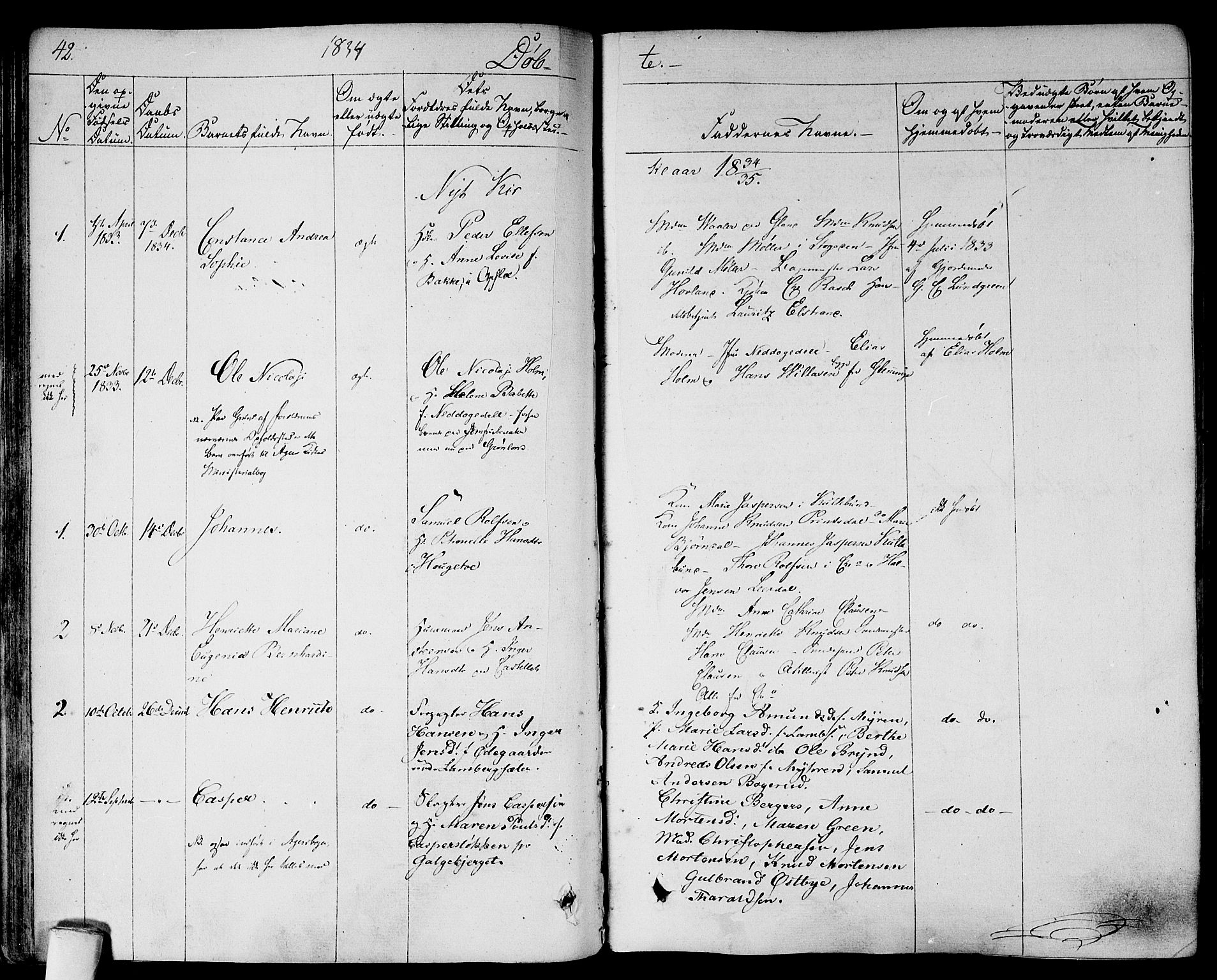 Gamlebyen prestekontor Kirkebøker, AV/SAO-A-10884/F/Fa/L0003: Parish register (official) no. 3, 1829-1849, p. 42