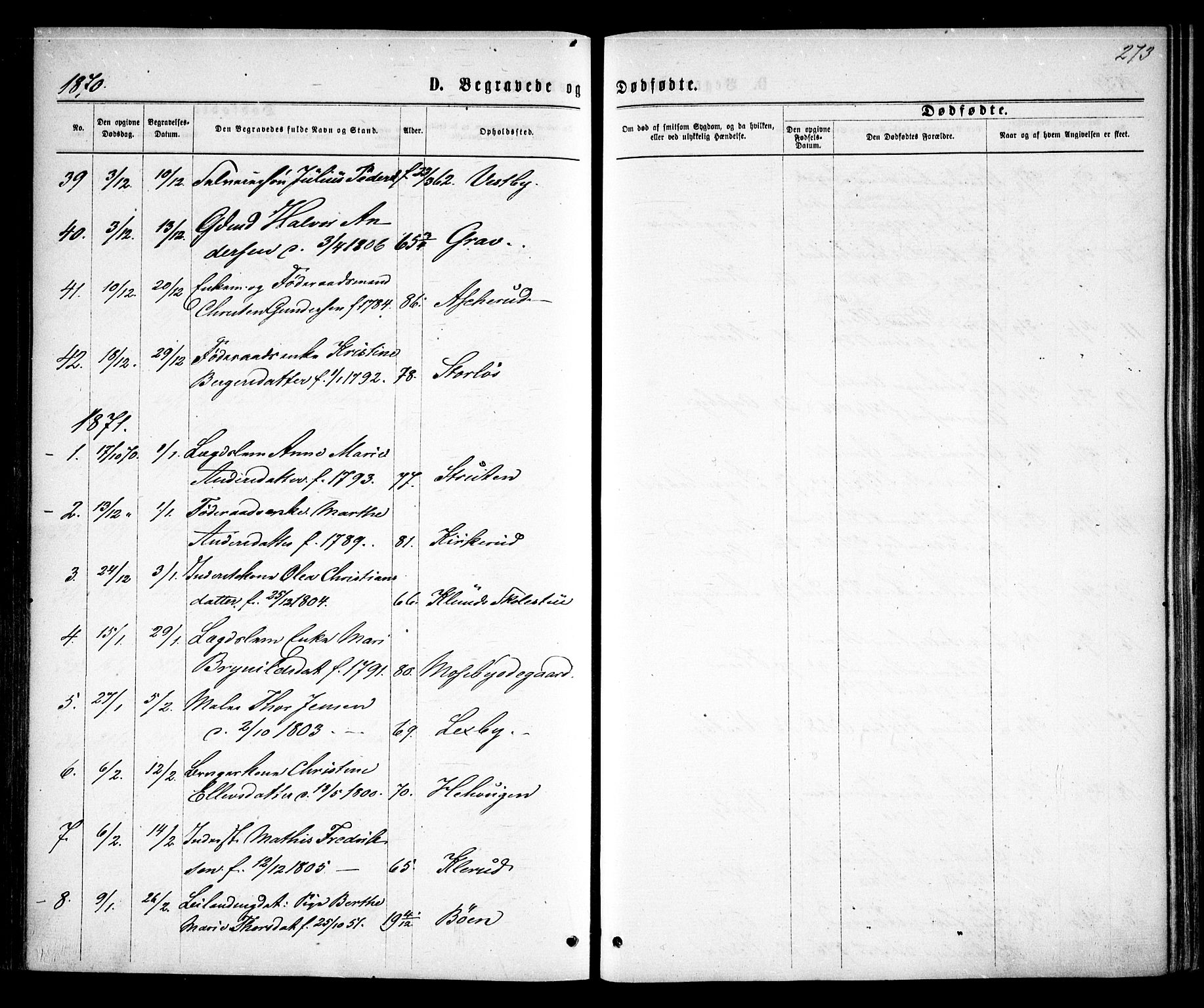 Rødenes prestekontor Kirkebøker, AV/SAO-A-2005/F/Fa/L0008: Parish register (official) no. I 8, 1869-1879, p. 273