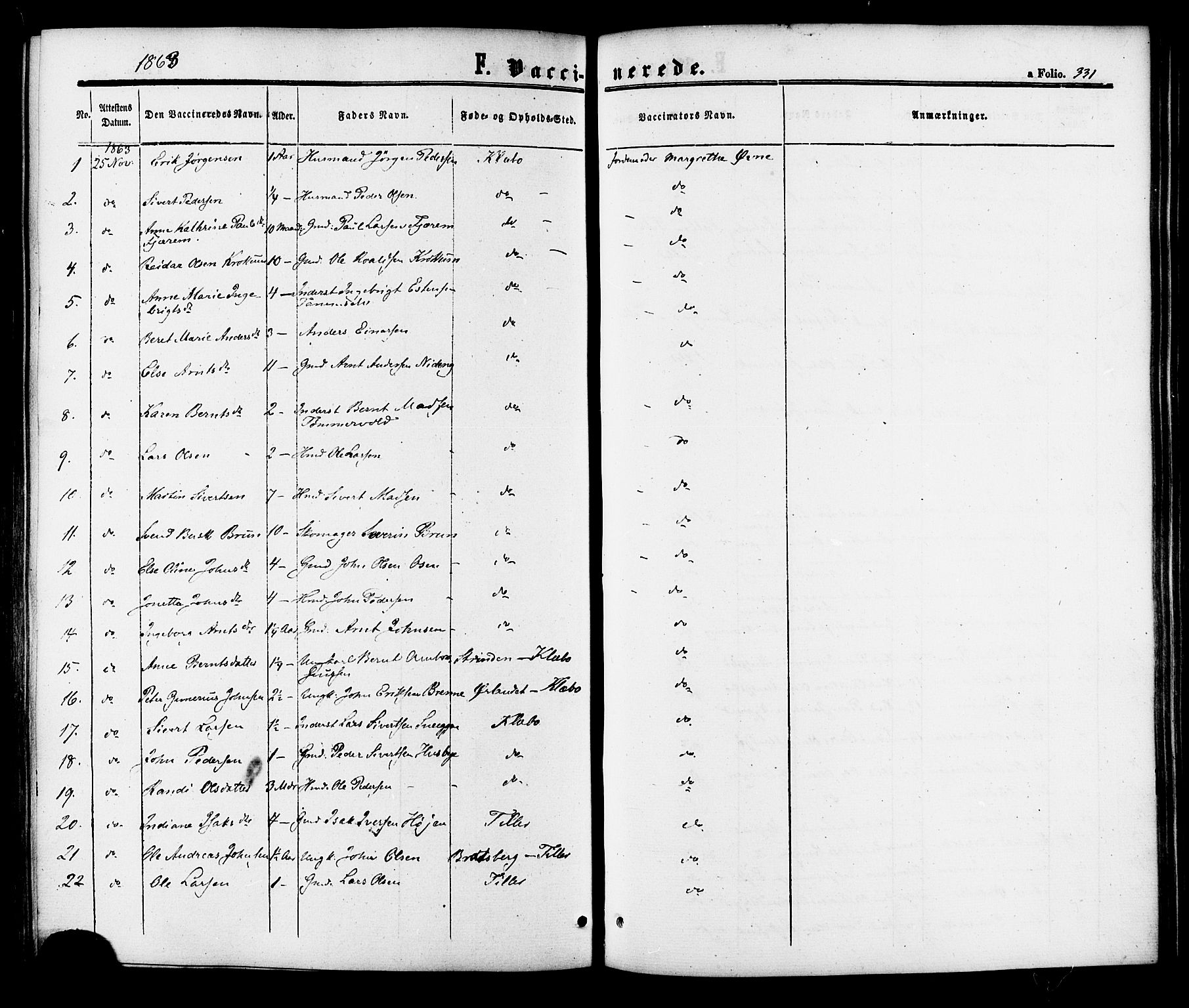 Ministerialprotokoller, klokkerbøker og fødselsregistre - Sør-Trøndelag, SAT/A-1456/618/L0442: Parish register (official) no. 618A06 /1, 1863-1879, p. 331