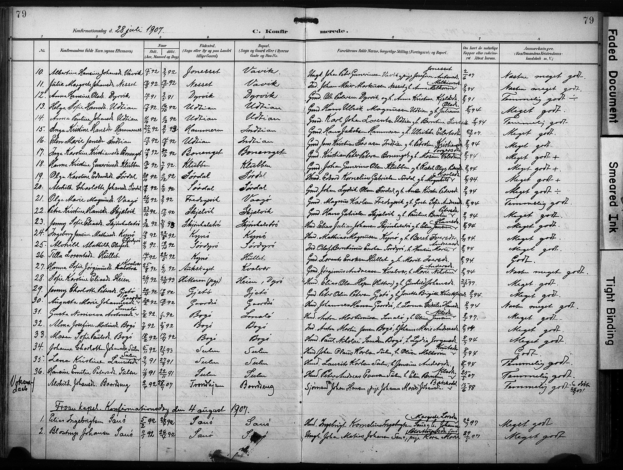 Ministerialprotokoller, klokkerbøker og fødselsregistre - Sør-Trøndelag, SAT/A-1456/640/L0580: Parish register (official) no. 640A05, 1902-1910, p. 79