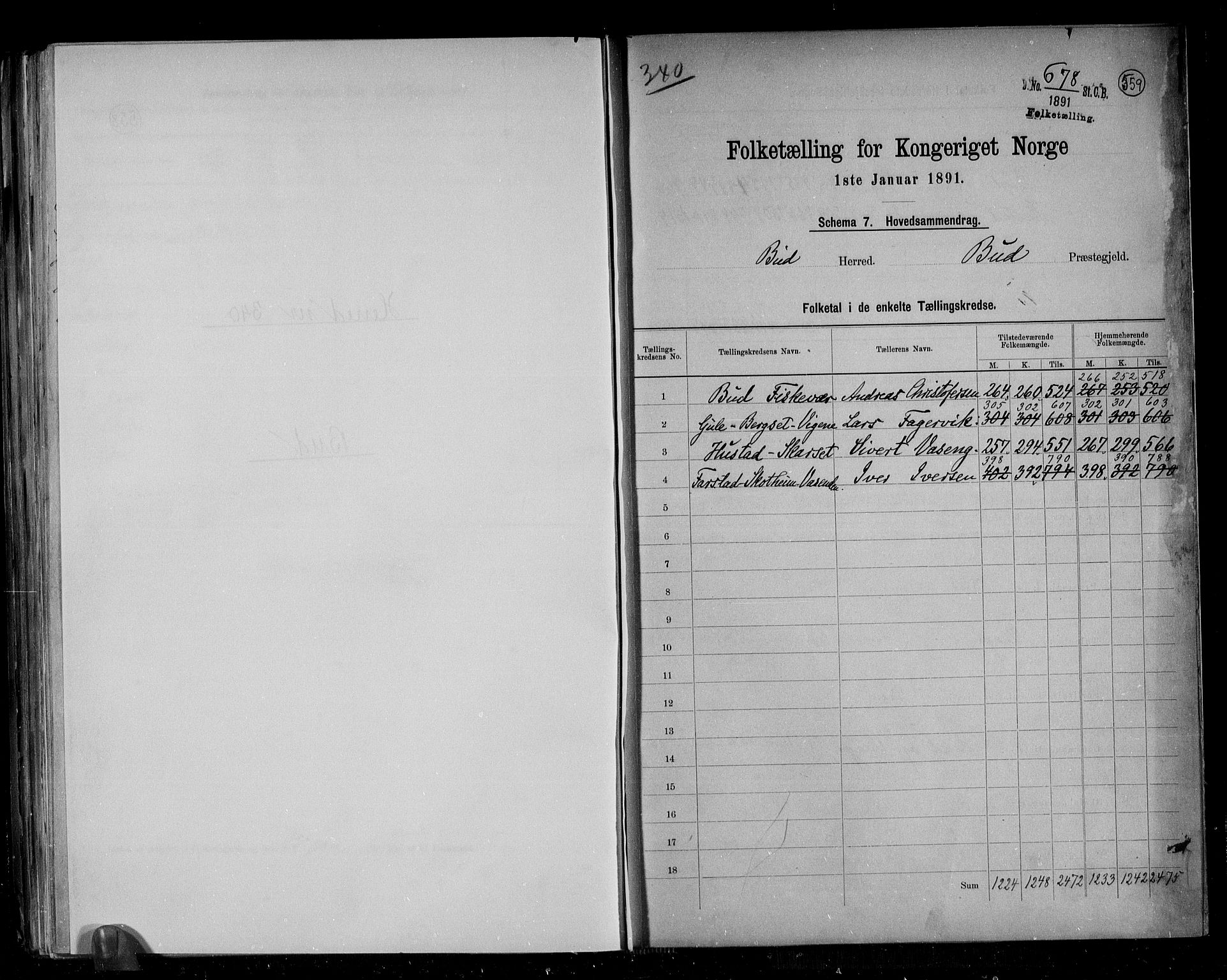 RA, 1891 census for 1549 Bud, 1891, p. 2