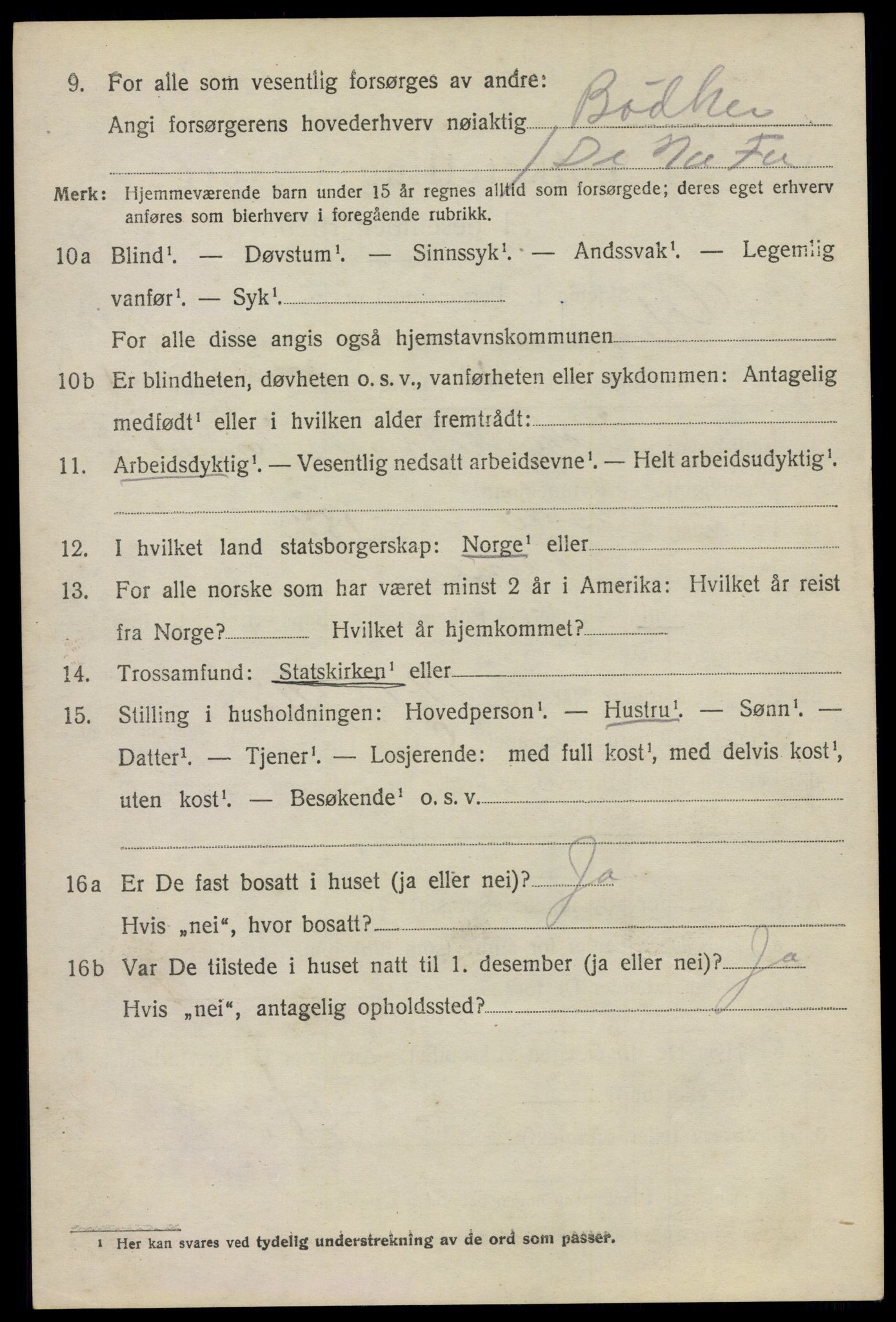 SAO, 1920 census for Glemmen, 1920, p. 15294