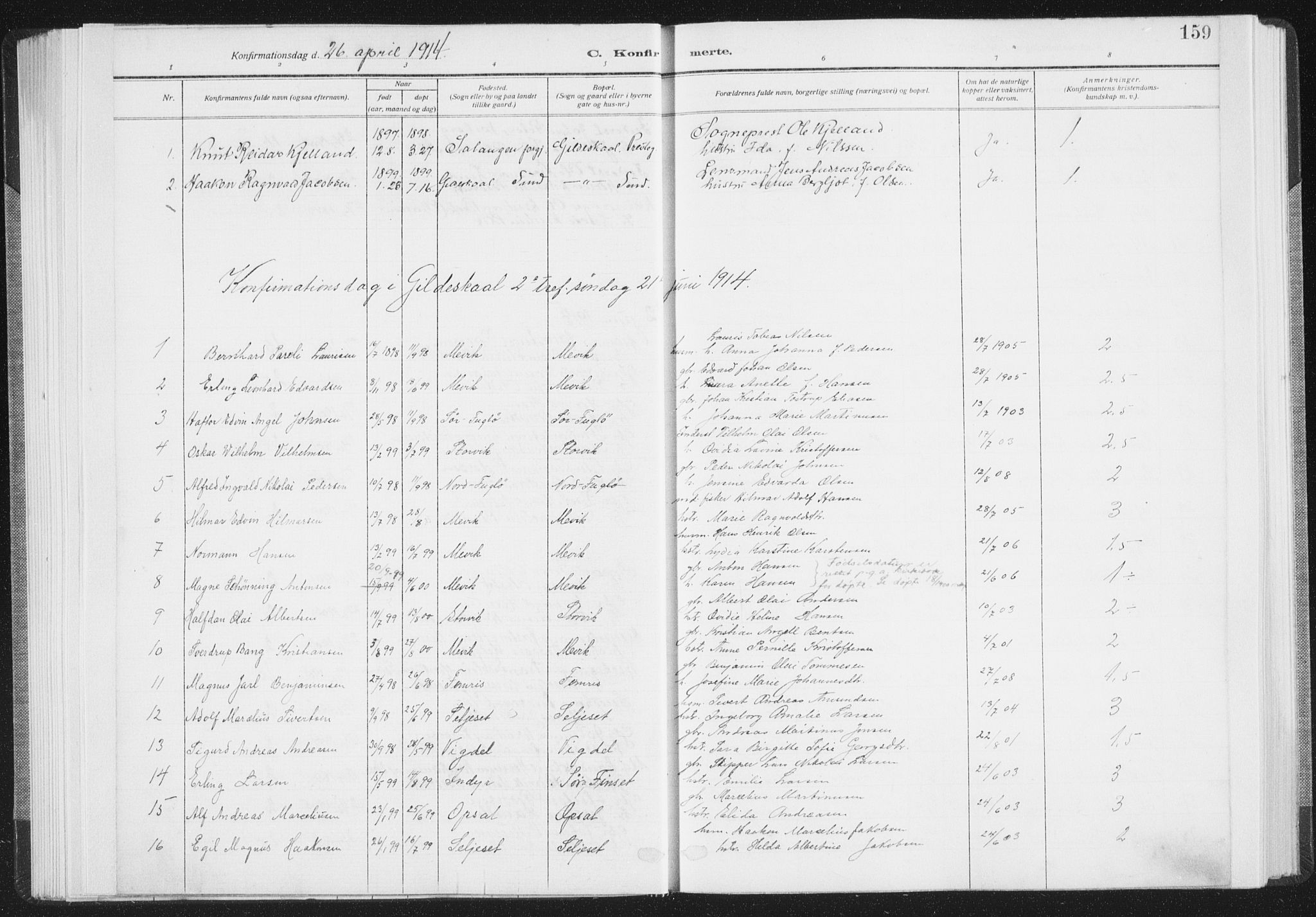 Ministerialprotokoller, klokkerbøker og fødselsregistre - Nordland, AV/SAT-A-1459/805/L0104: Parish register (official) no. 805A09, 1909-1926, p. 159