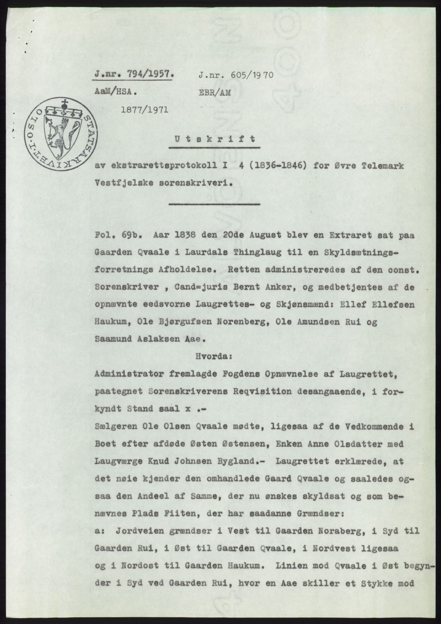 Statsarkivet i Kongsberg, SAKO/A-0001, 1957, p. 41
