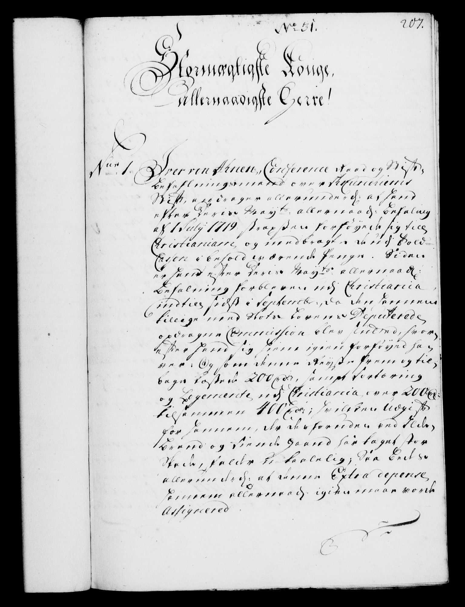 Rentekammeret, Kammerkanselliet, RA/EA-3111/G/Gf/Gfa/L0002: Norsk relasjons- og resolusjonsprotokoll (merket RK 52.2), 1720, p. 207