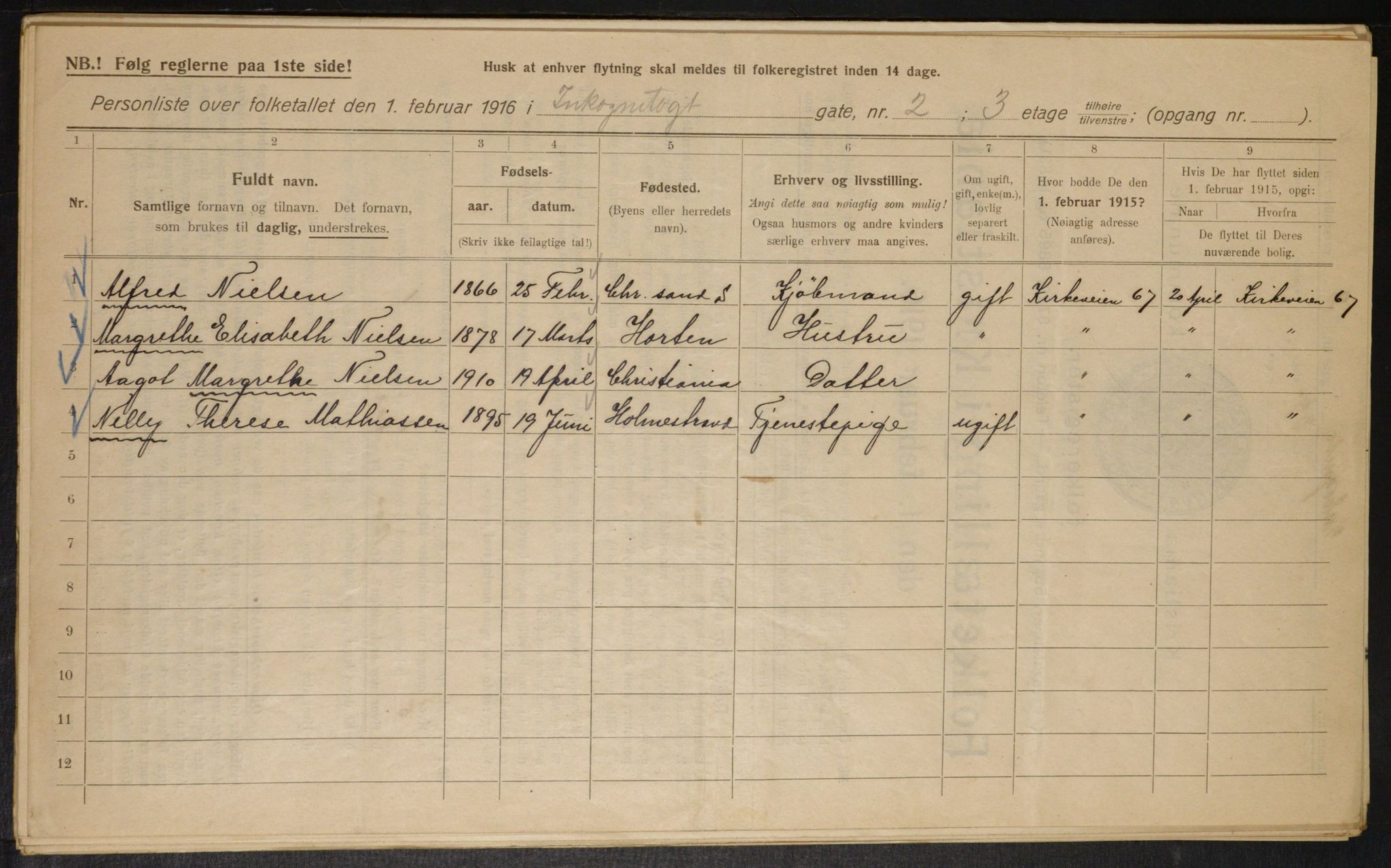 OBA, Municipal Census 1916 for Kristiania, 1916, p. 44941