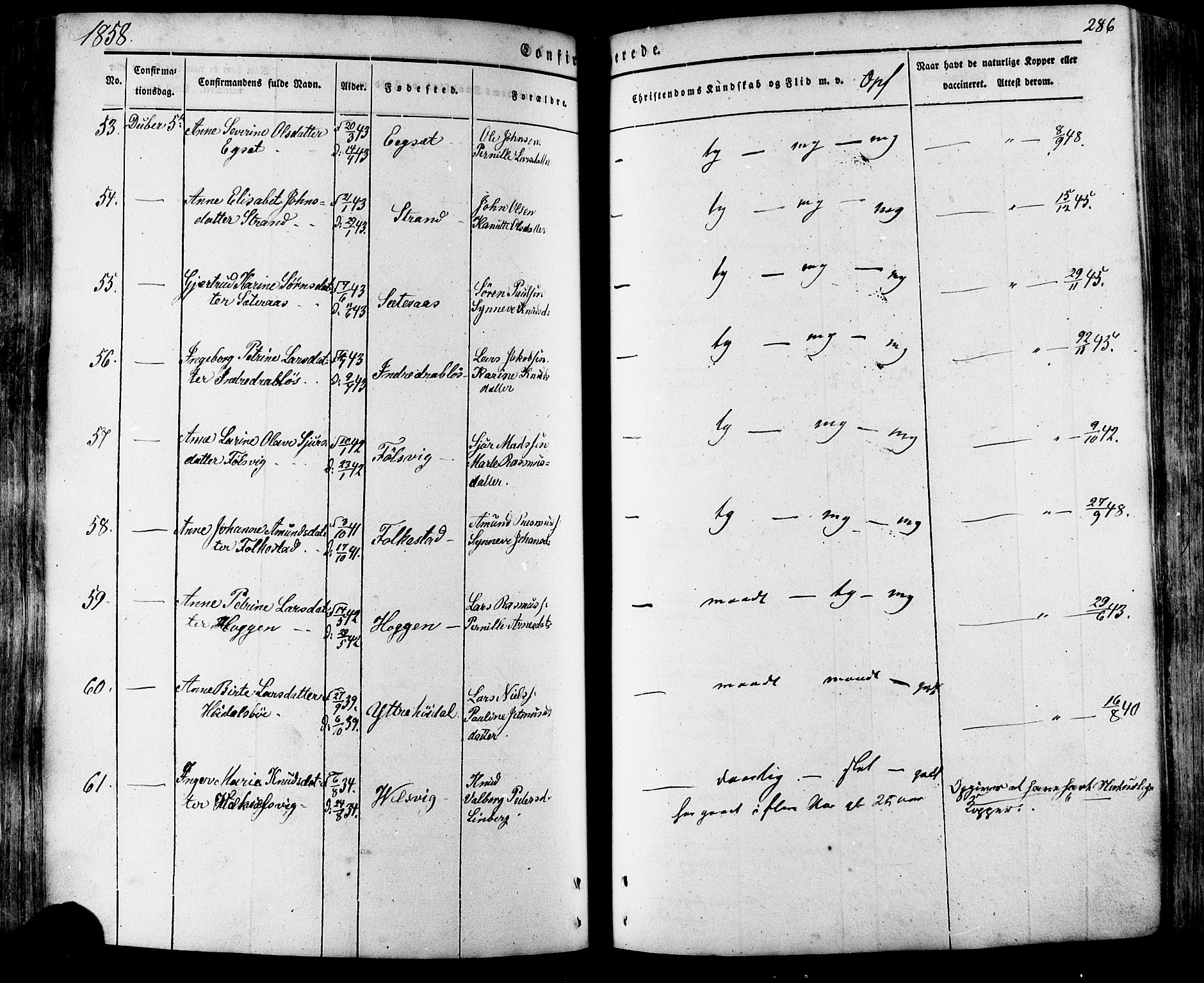 Ministerialprotokoller, klokkerbøker og fødselsregistre - Møre og Romsdal, AV/SAT-A-1454/511/L0140: Parish register (official) no. 511A07, 1851-1878, p. 286