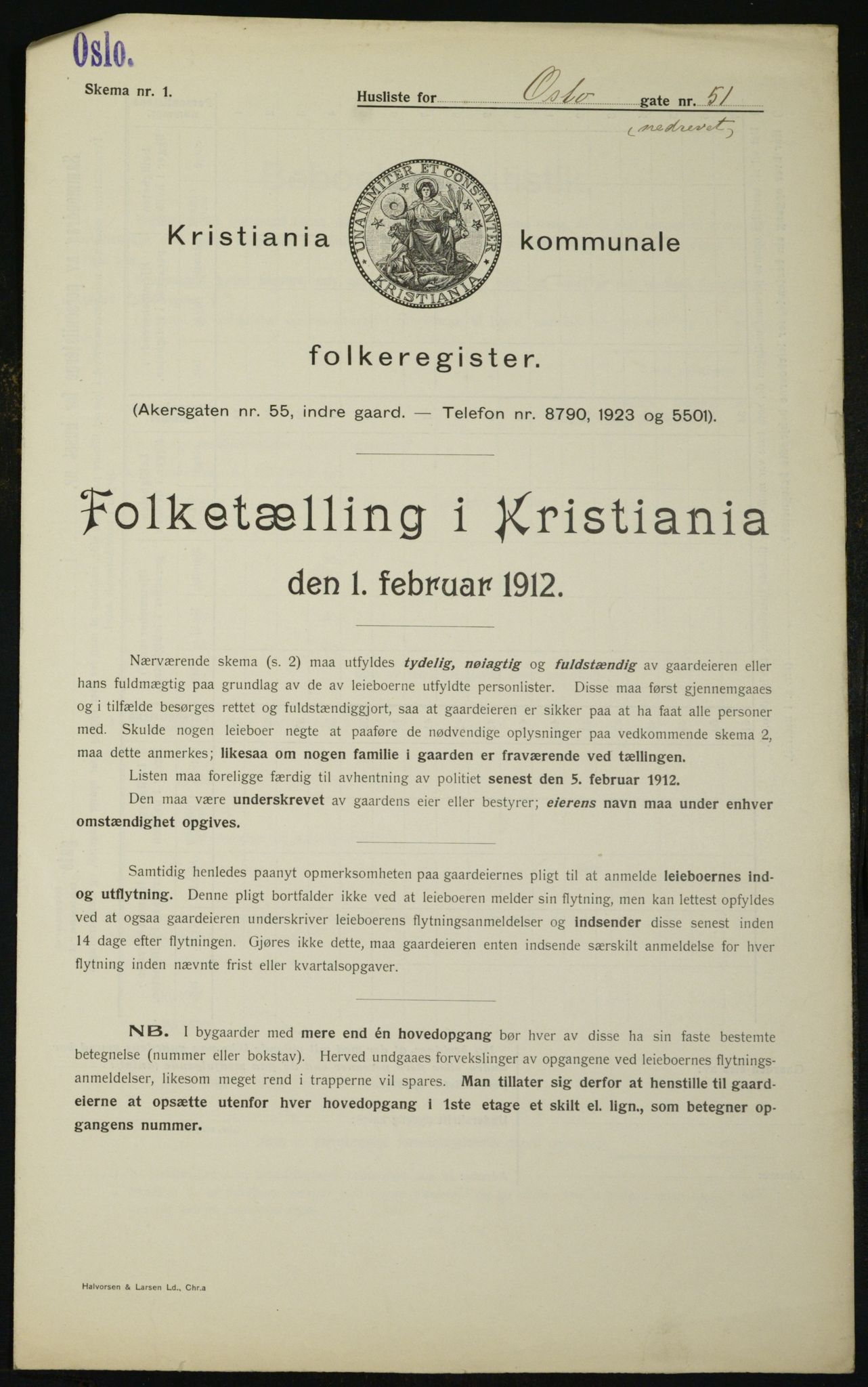 OBA, Municipal Census 1912 for Kristiania, 1912, p. 77968