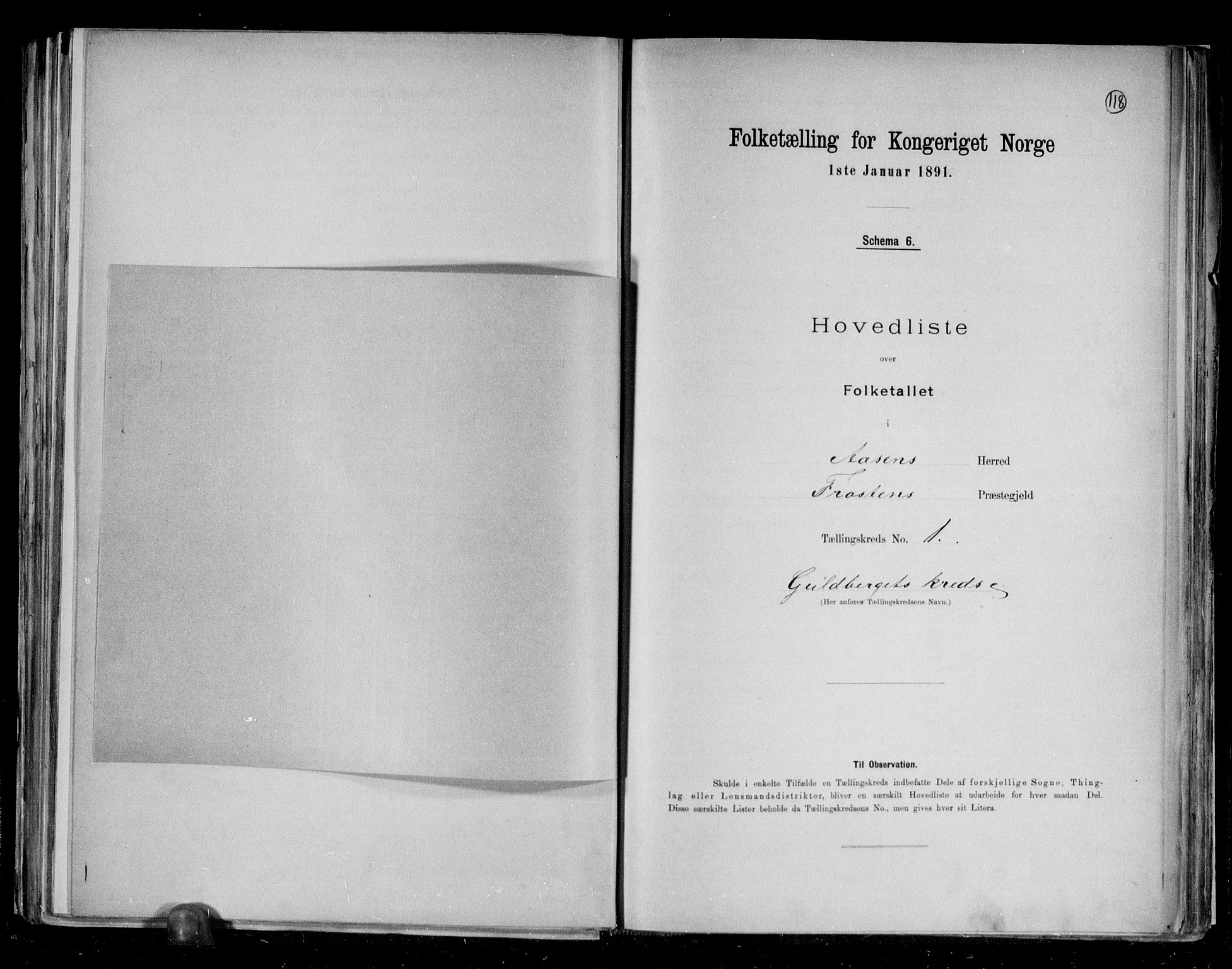 RA, 1891 census for 1716 Åsen, 1891, p. 5