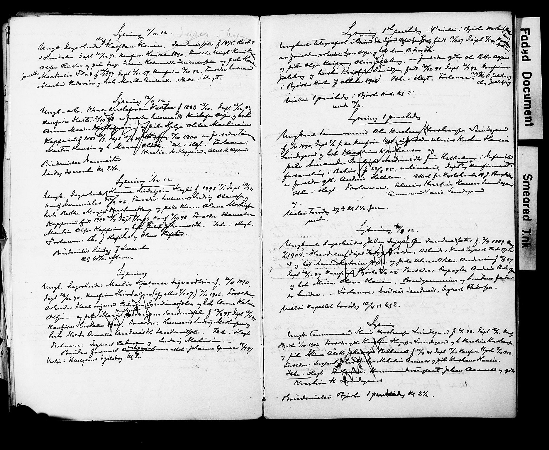 Nannestad prestekontor Kirkebøker, AV/SAO-A-10414a/H/Ha/L0002: Banns register no. I 2, 1898-1922