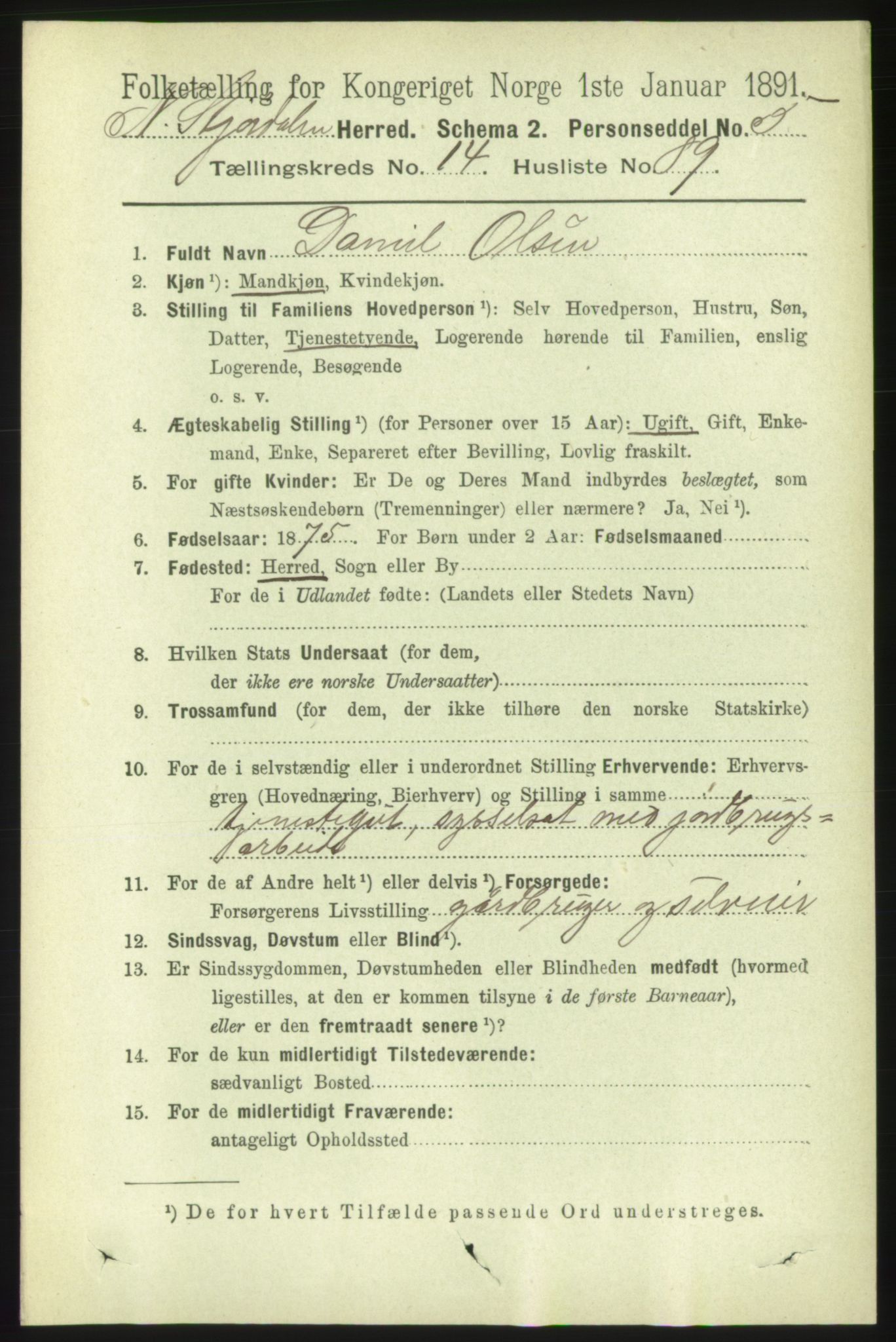 RA, 1891 census for 1714 Nedre Stjørdal, 1891, p. 7005