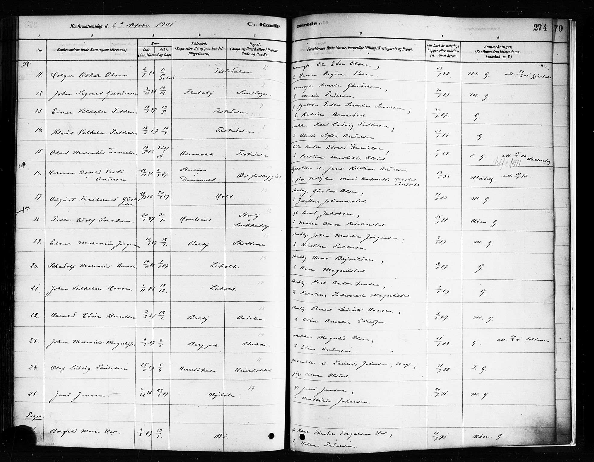 Idd prestekontor Kirkebøker, AV/SAO-A-10911/F/Fc/L0006a: Parish register (official) no. III 6A, 1878-1903, p. 274