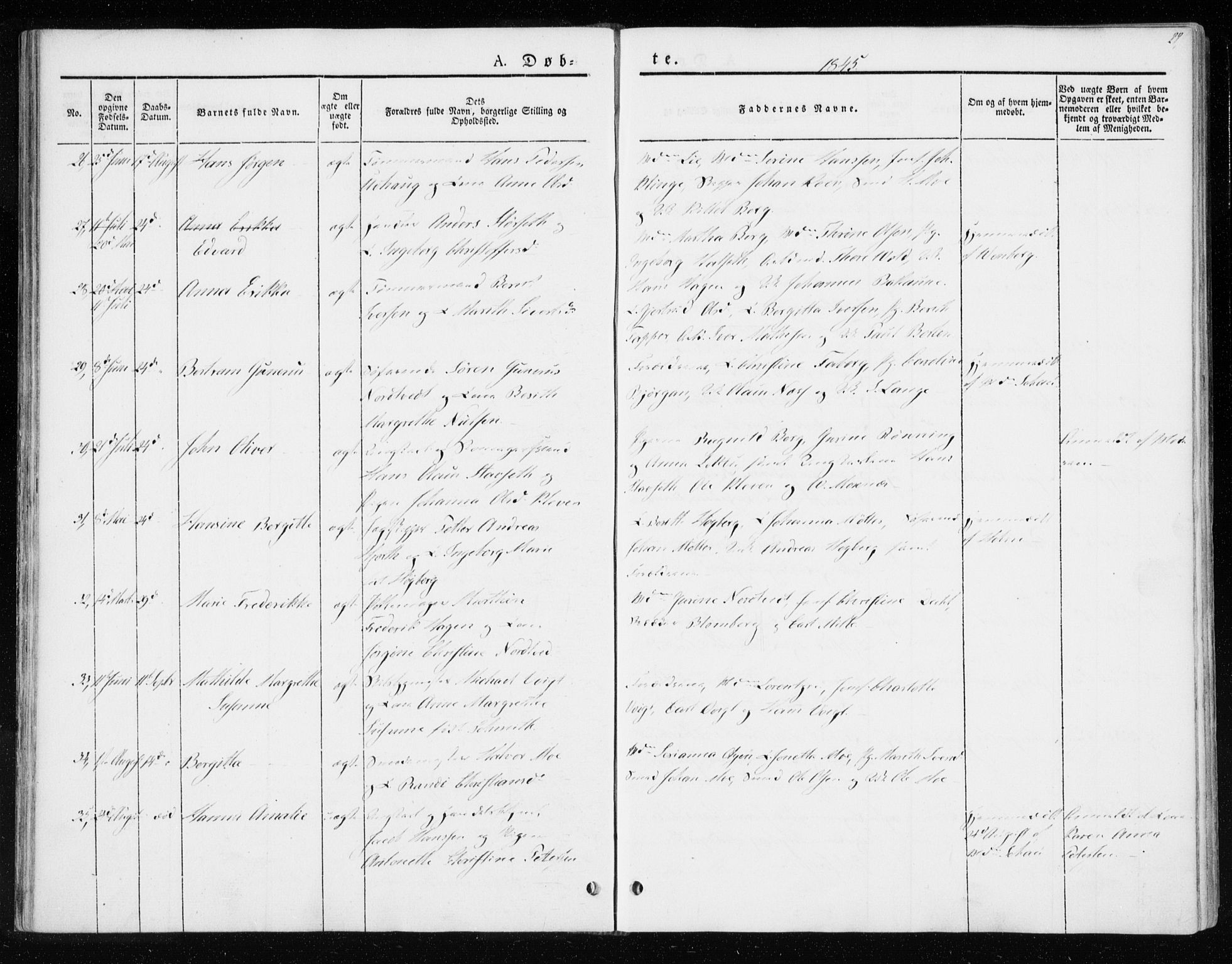 Ministerialprotokoller, klokkerbøker og fødselsregistre - Sør-Trøndelag, AV/SAT-A-1456/604/L0183: Parish register (official) no. 604A04, 1841-1850, p. 27