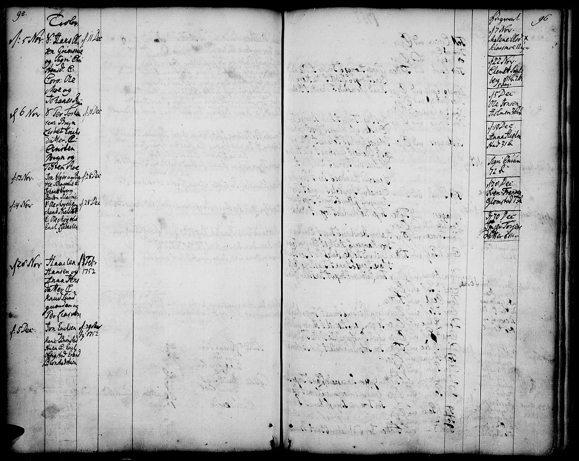Øyer prestekontor, SAH/PREST-084/H/Ha/Haa/L0002: Parish register (official) no. 2, 1733-1784, p. 95-96