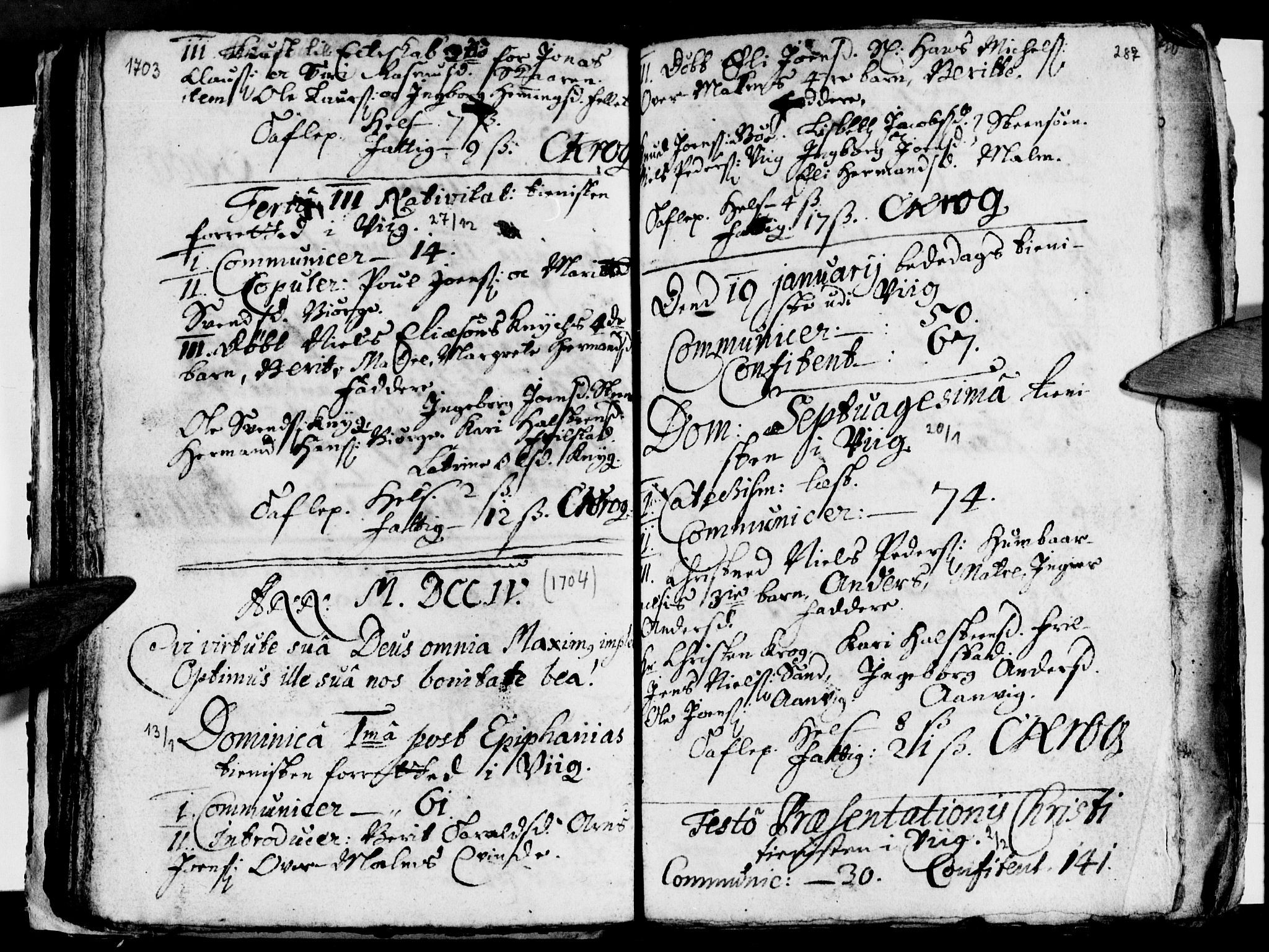 Ministerialprotokoller, klokkerbøker og fødselsregistre - Nordland, SAT/A-1459/812/L0172: Parish register (official) no. 812A01, 1677-1718, p. 287