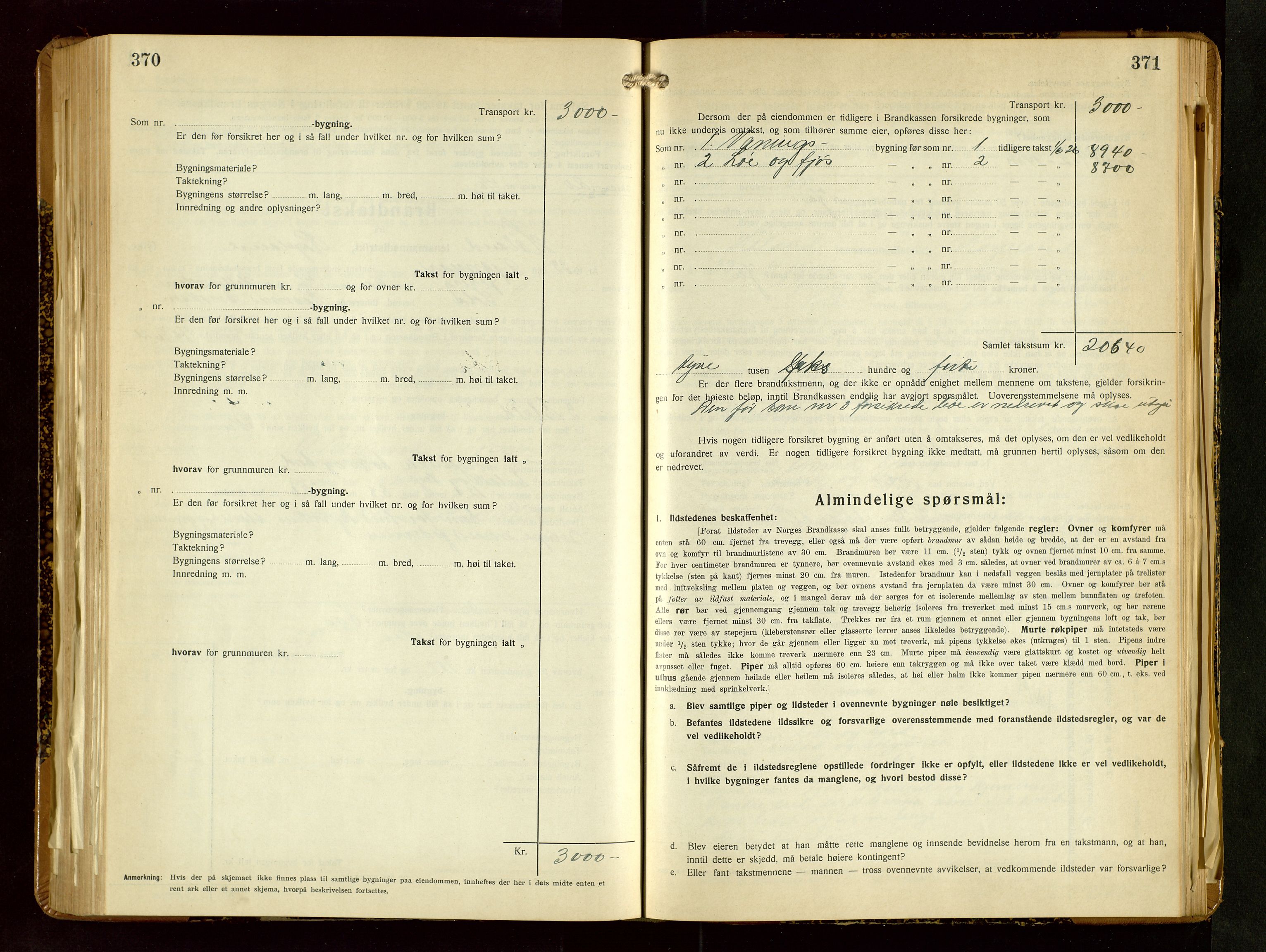 Håland lensmannskontor, SAST/A-100100/Gob/L0009: Branntakstprotokoll - skjematakst. Register i boken., 1930-1933, p. 370-371