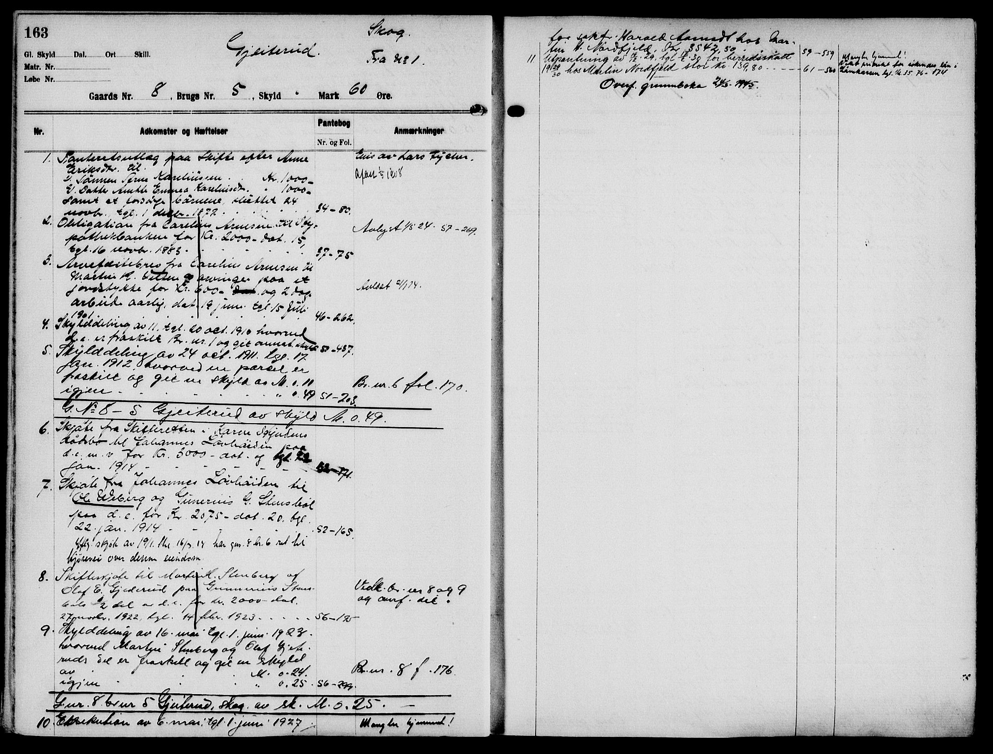 Solør tingrett, AV/SAH-TING-008/H/Ha/Hah/L0001: Mortgage register no. I, 1900-1935, p. 163