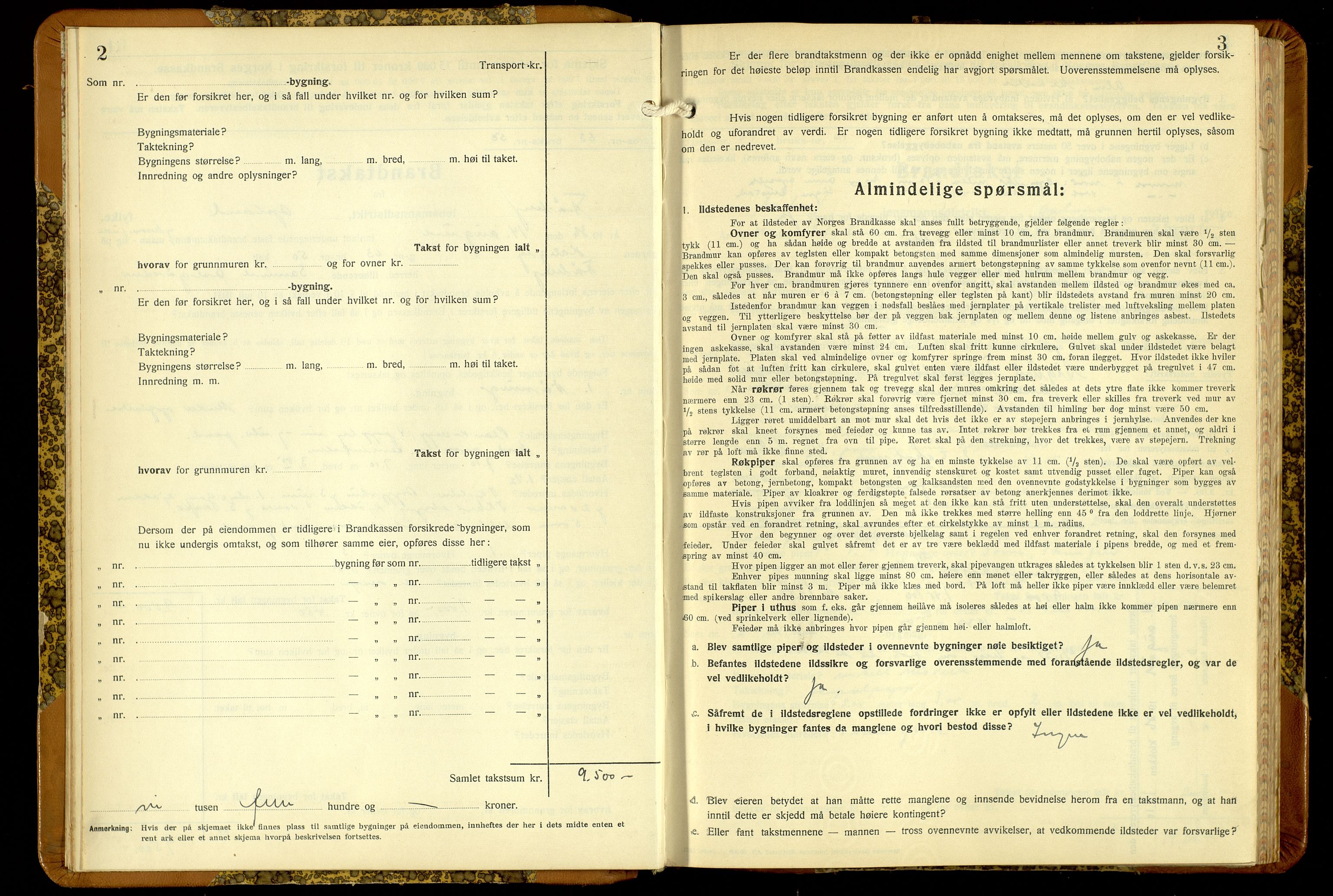 Norges Brannkasse, Fåberg, AV/SAH-NBRANF-041/F/L0006: Branntakstprotokoll, 1936-1955, p. 2-3