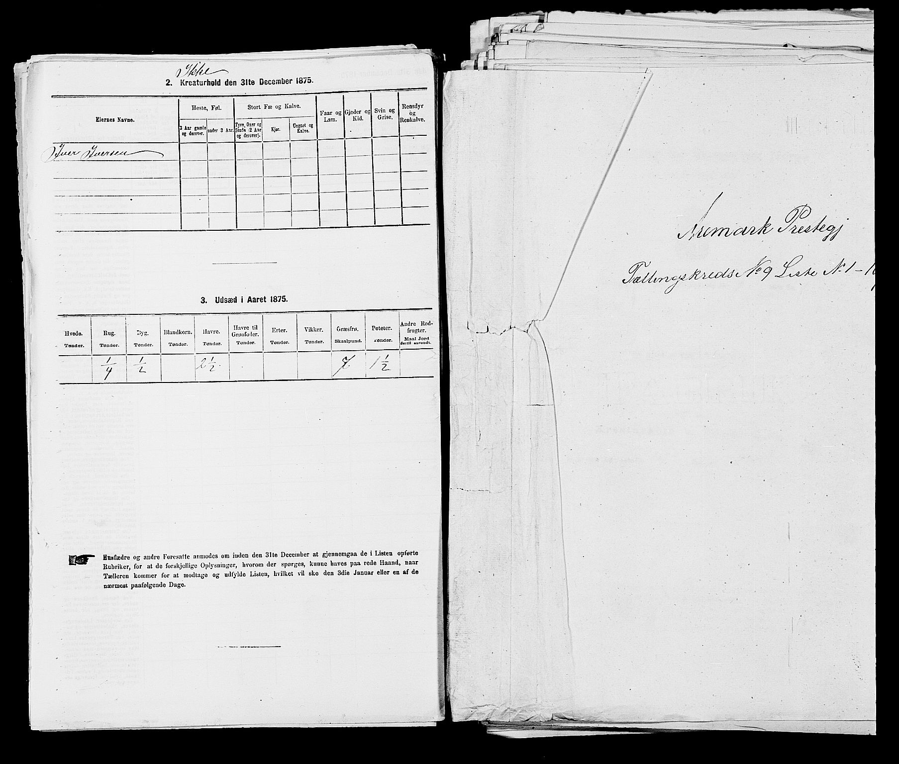 RA, 1875 census for 0118P Aremark, 1875, p. 1334