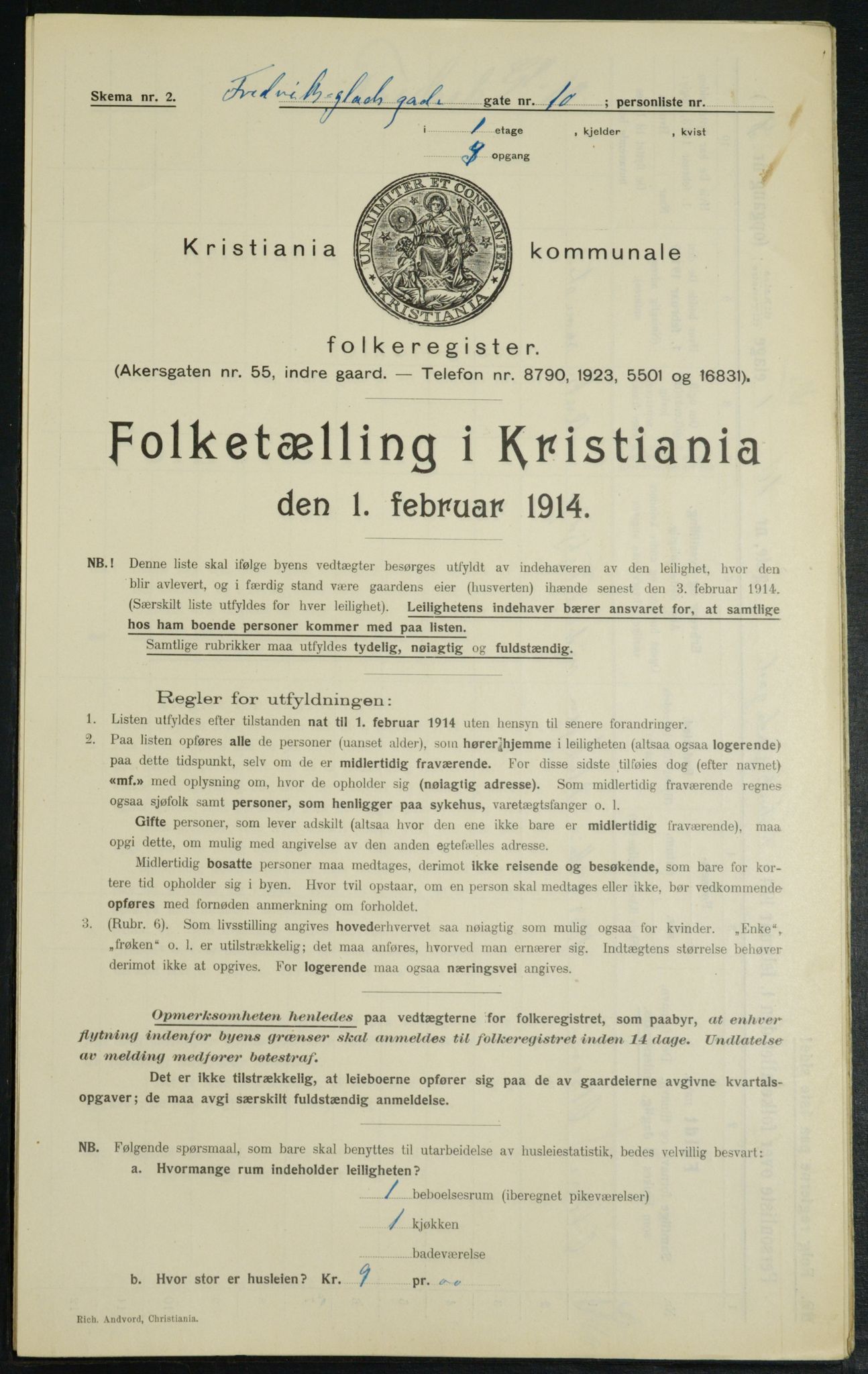 OBA, Municipal Census 1914 for Kristiania, 1914, p. 26688