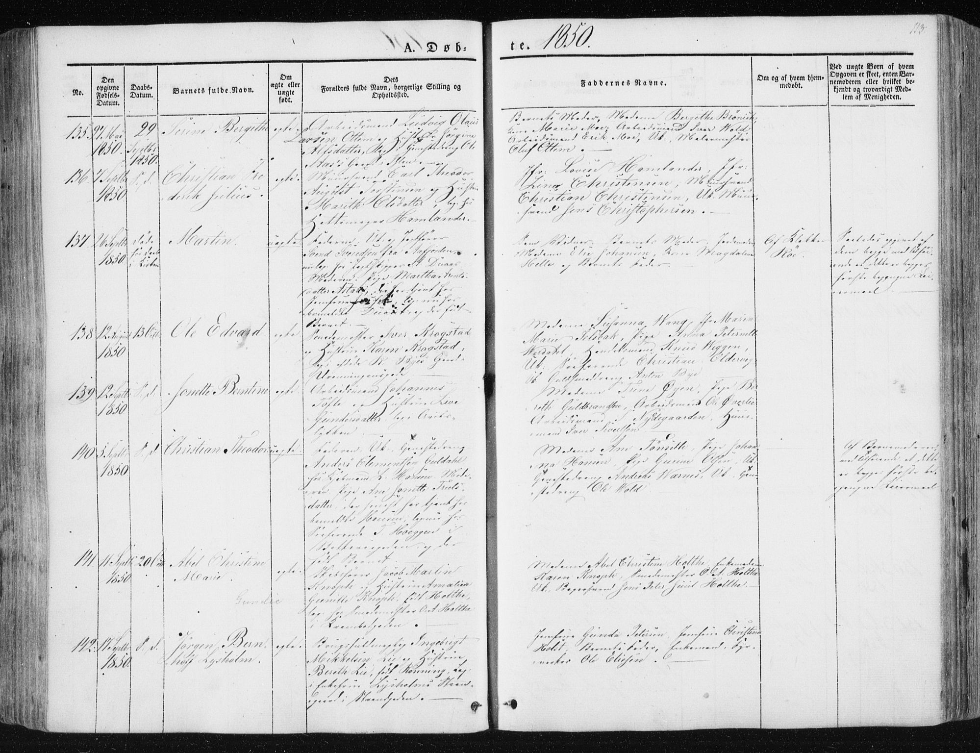 Ministerialprotokoller, klokkerbøker og fødselsregistre - Sør-Trøndelag, AV/SAT-A-1456/602/L0110: Parish register (official) no. 602A08, 1840-1854, p. 113