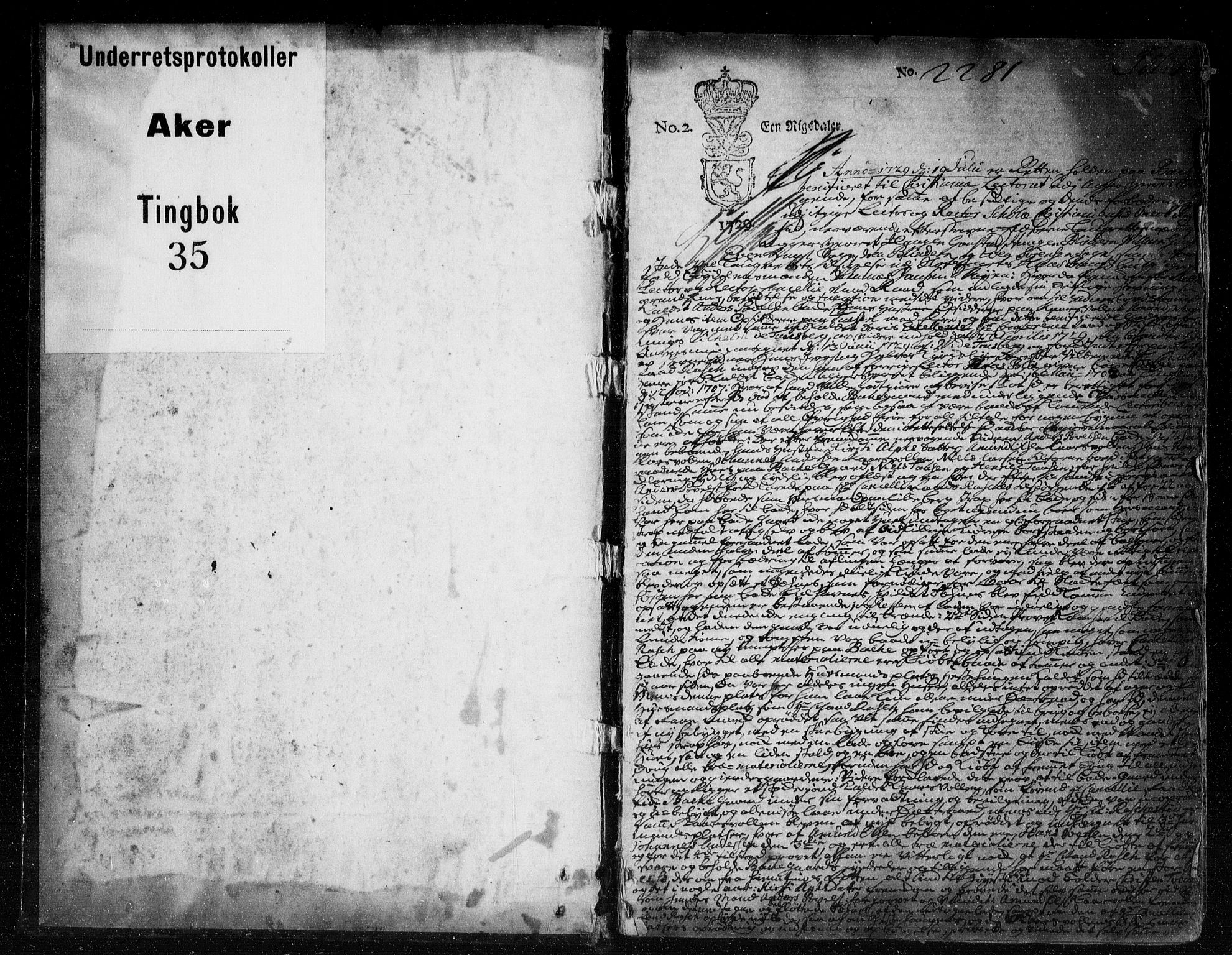 Aker sorenskriveri, SAO/A-10895/F/Fb/L0035: Tingbok, 1729-1733, p. 0b-1a
