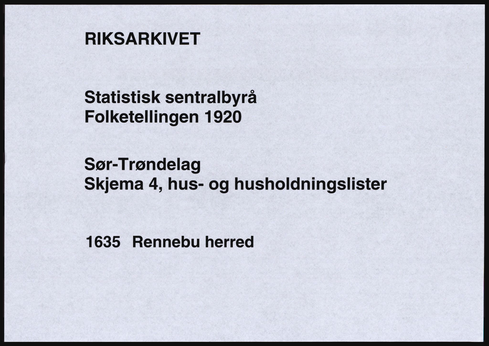 SAT, 1920 census for Rennebu, 1920, p. 36