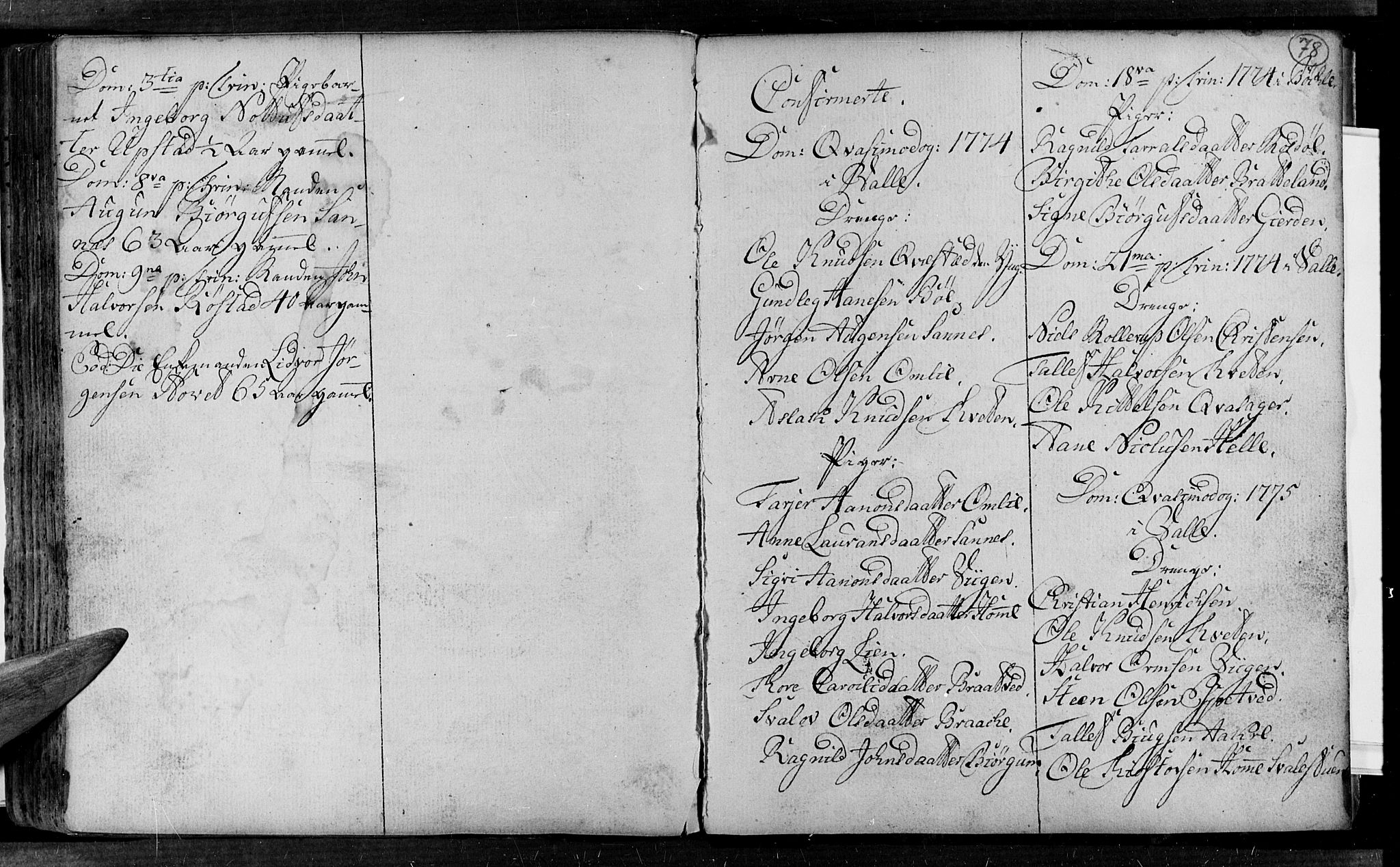 Valle sokneprestkontor, SAK/1111-0044/F/Fa/Fac/L0002: Parish register (official) no. A 2, 1745-1776, p. 78