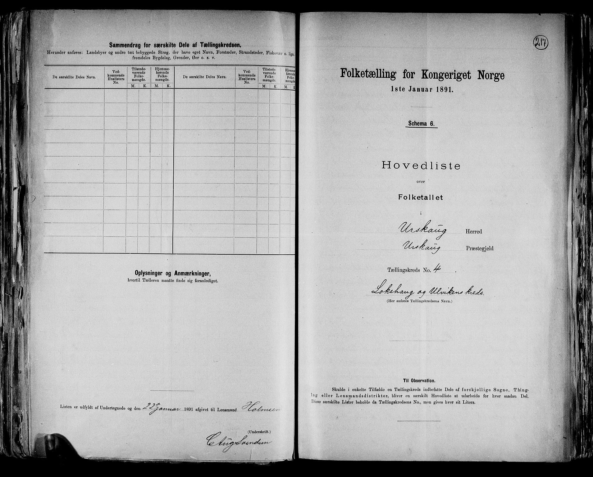 RA, 1891 census for 0224 Aurskog, 1891, p. 14