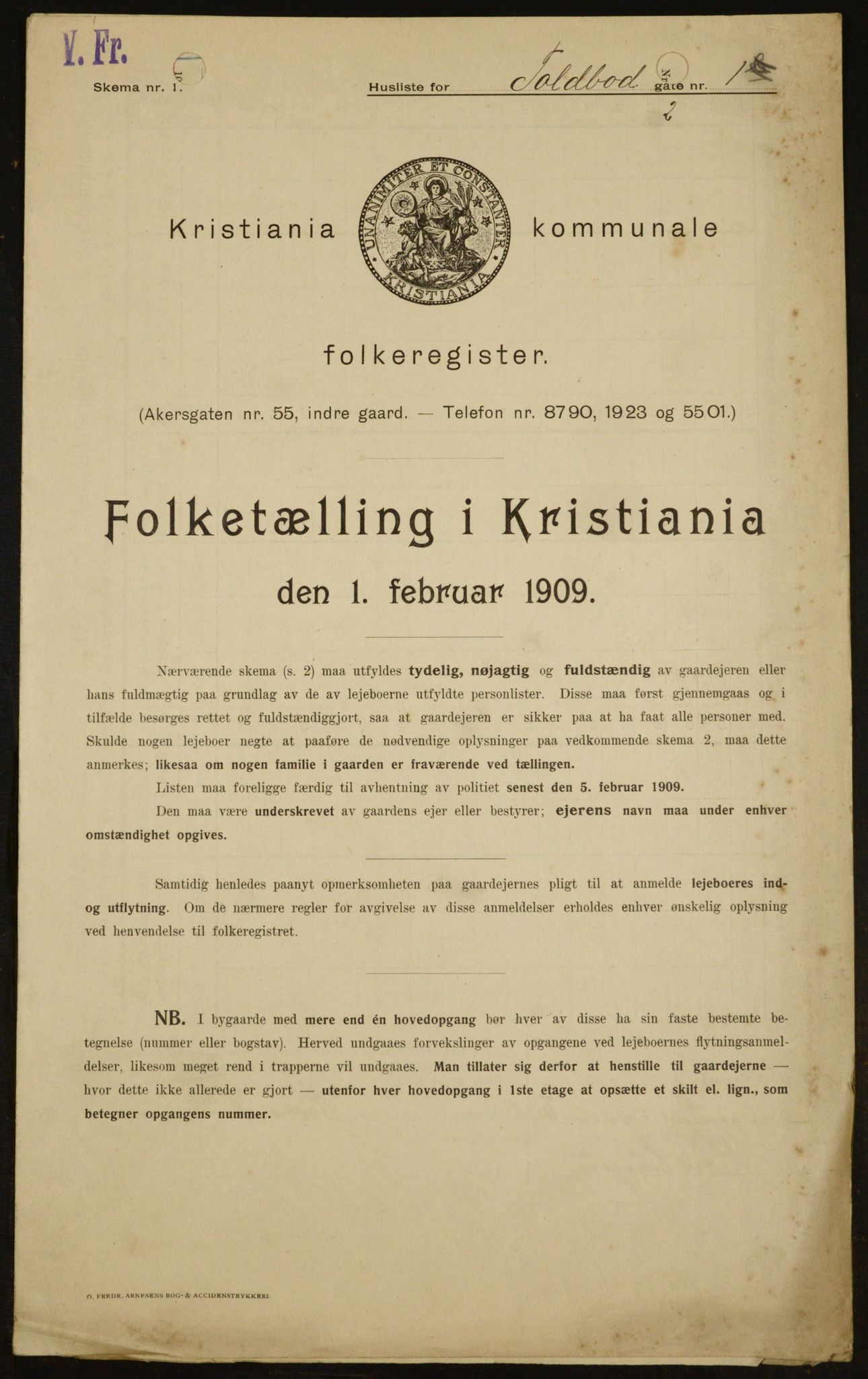 OBA, Municipal Census 1909 for Kristiania, 1909, p. 102490