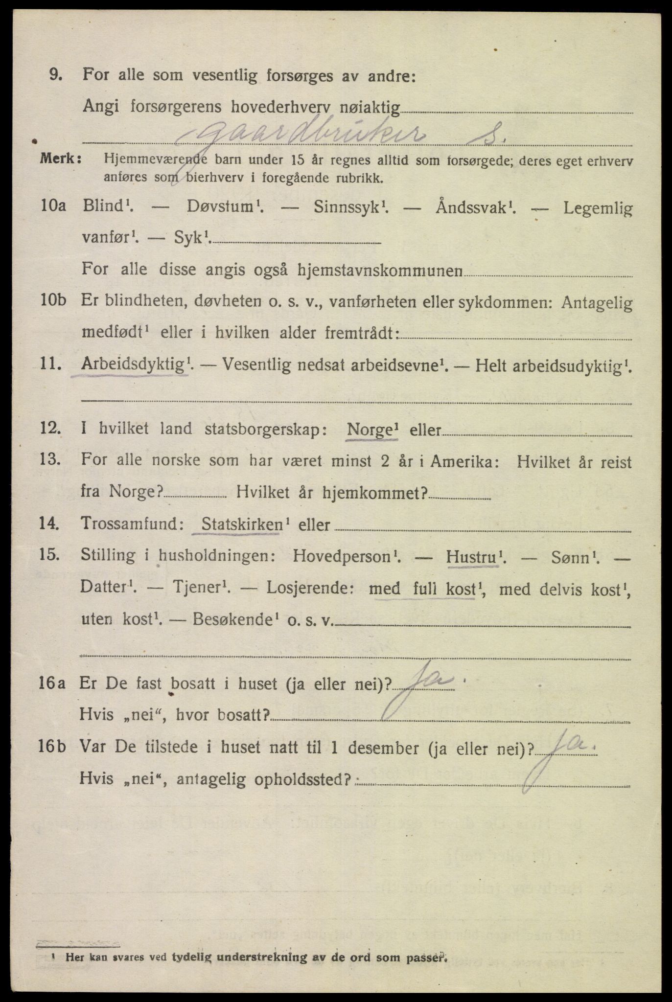 SAK, 1920 census for Kvinesdal, 1920, p. 1354