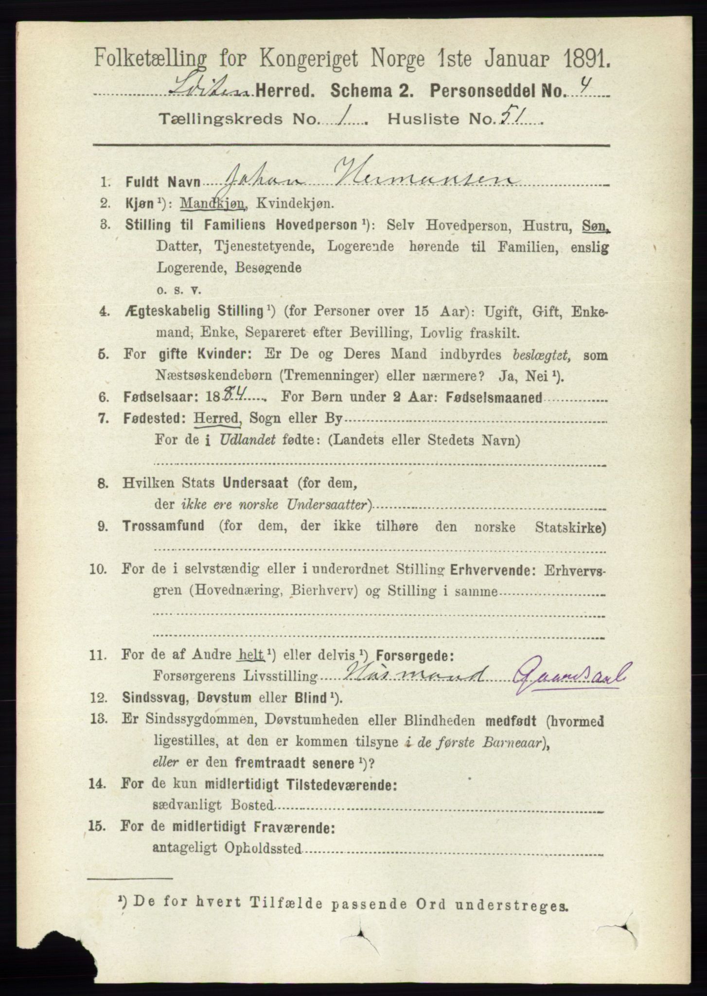 RA, 1891 census for 0415 Løten, 1891, p. 505