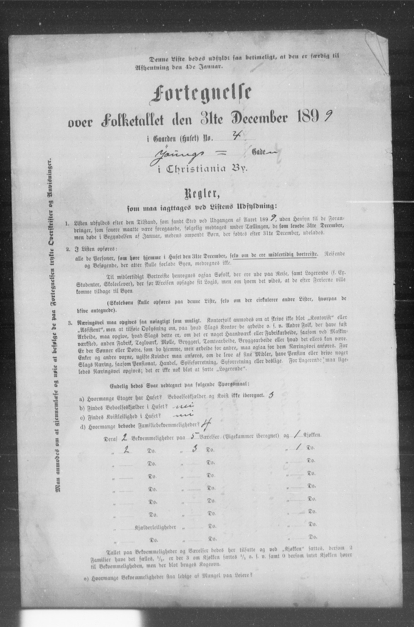 OBA, Municipal Census 1899 for Kristiania, 1899, p. 16492