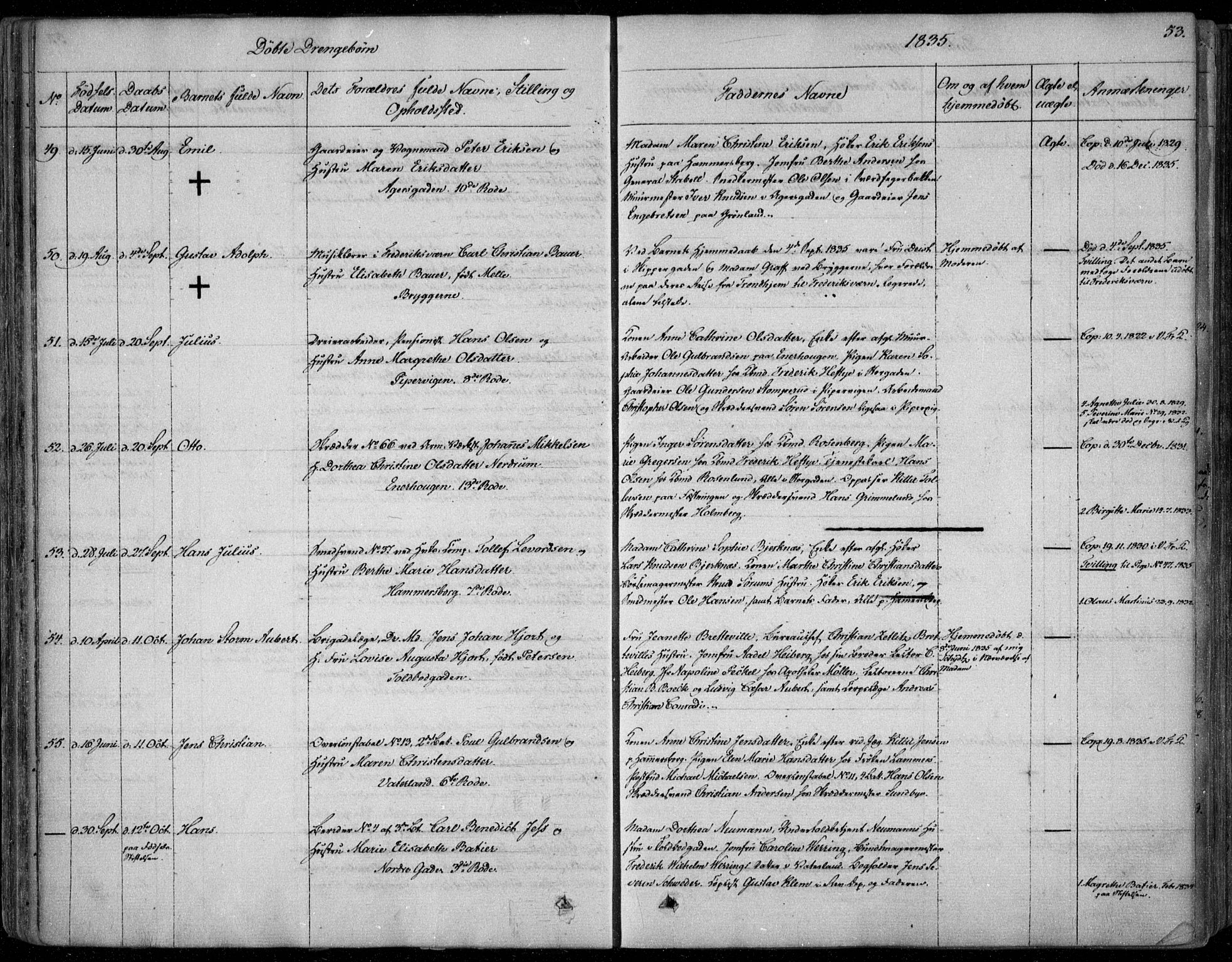 Garnisonsmenigheten Kirkebøker, SAO/A-10846/F/Fa/L0006: Parish register (official) no. 6, 1828-1841, p. 53