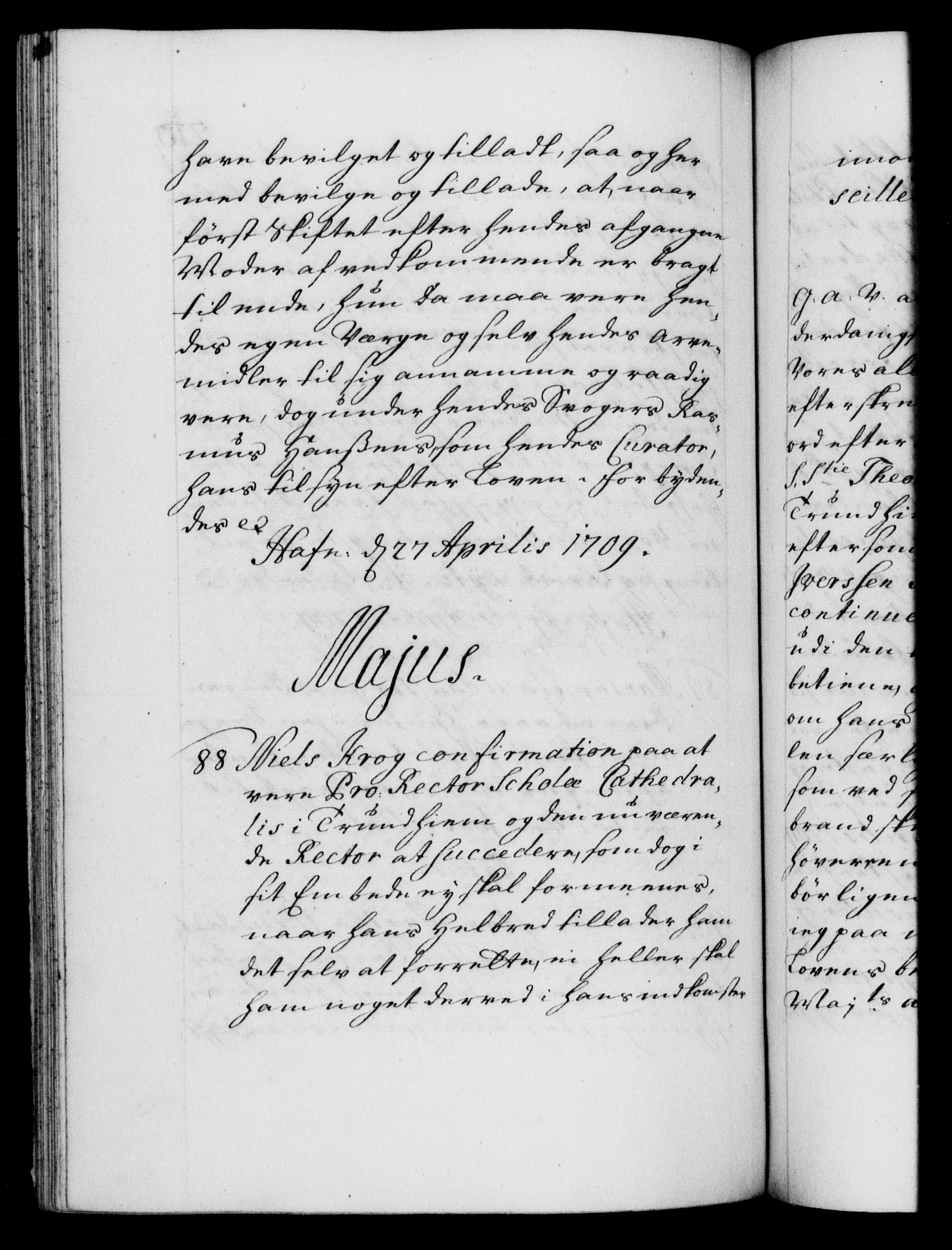 Danske Kanselli 1572-1799, AV/RA-EA-3023/F/Fc/Fca/Fcaa/L0020: Norske registre, 1708-1711, p. 210b