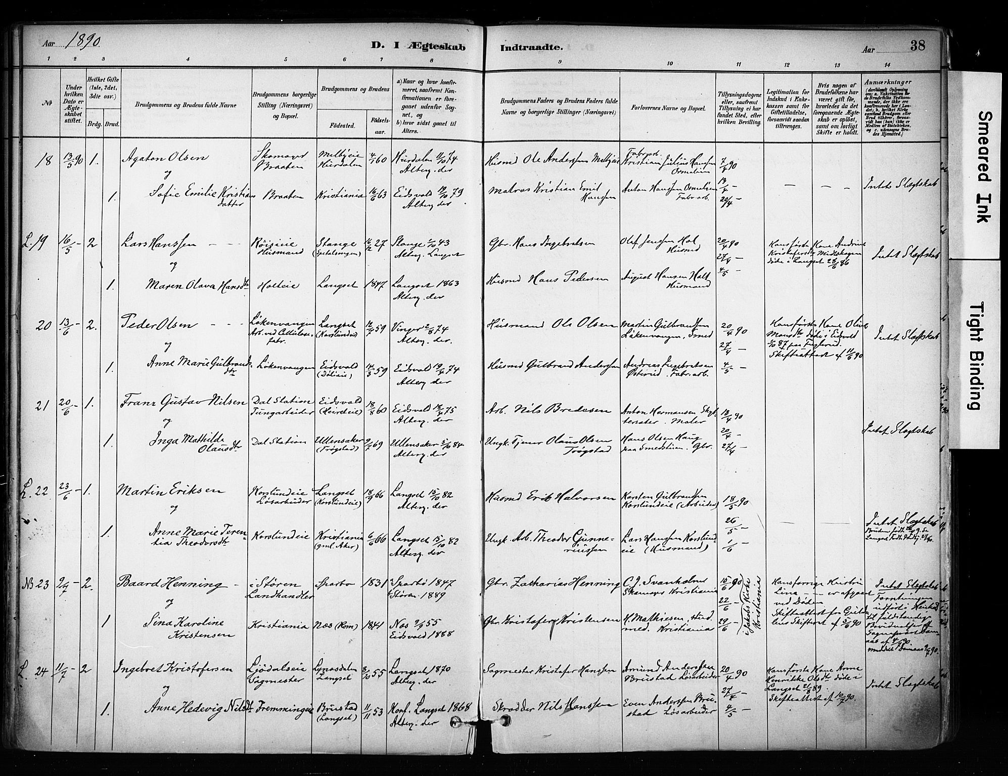 Eidsvoll prestekontor Kirkebøker, AV/SAO-A-10888/F/Fa/L0003: Parish register (official) no. I 3, 1882-1895, p. 38