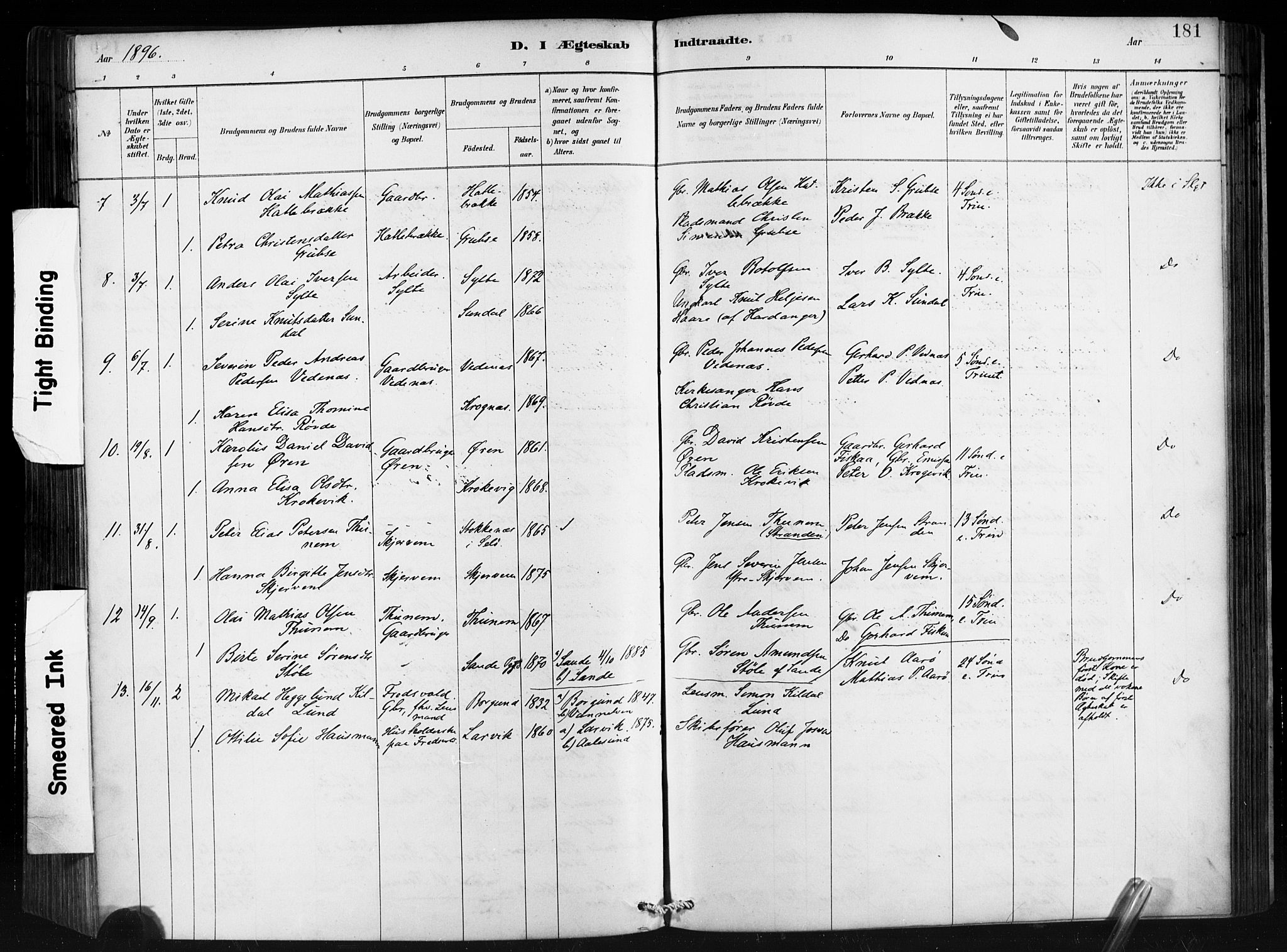 Ministerialprotokoller, klokkerbøker og fødselsregistre - Møre og Romsdal, AV/SAT-A-1454/501/L0008: Parish register (official) no. 501A08, 1885-1901, p. 181