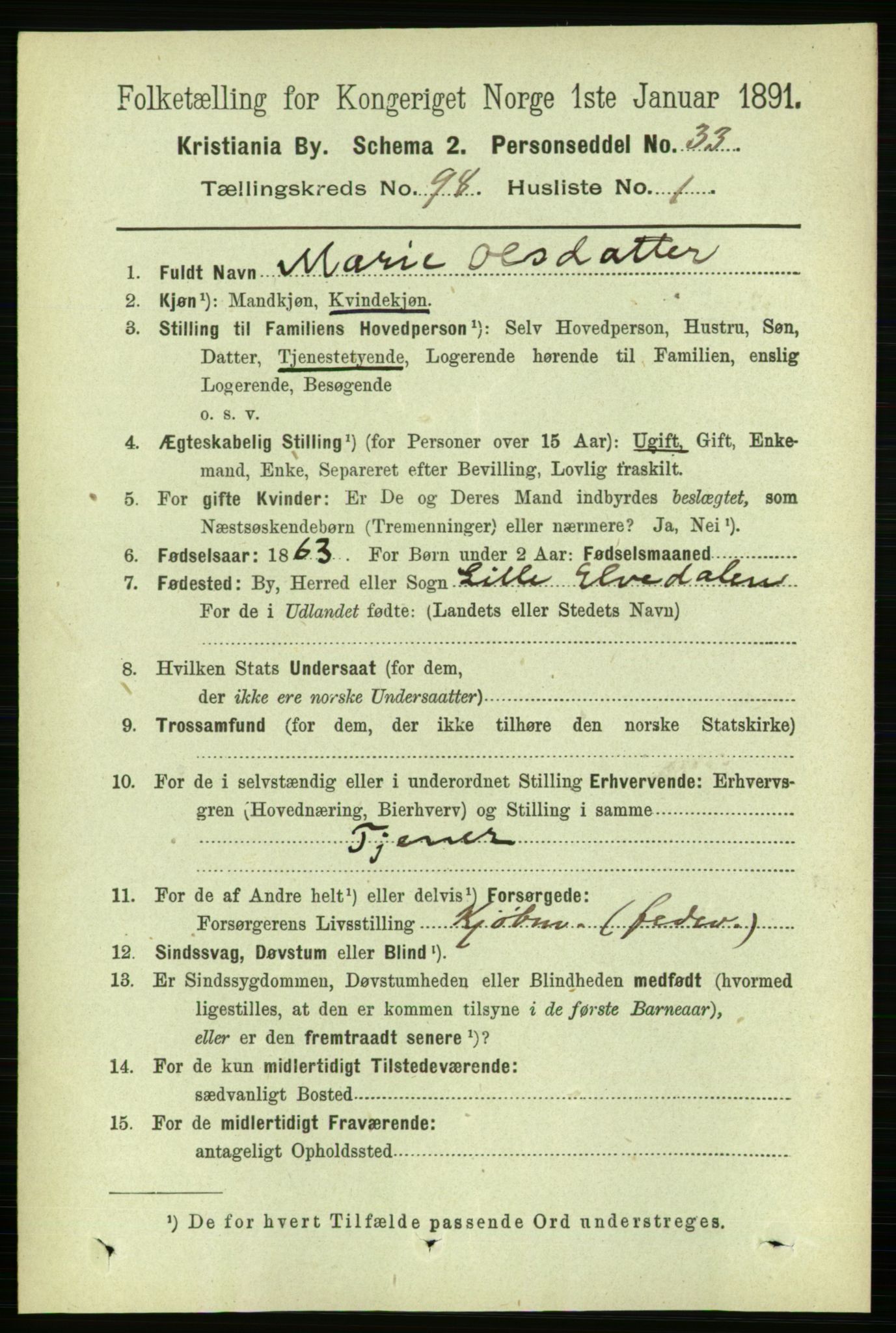 RA, 1891 census for 0301 Kristiania, 1891, p. 47732