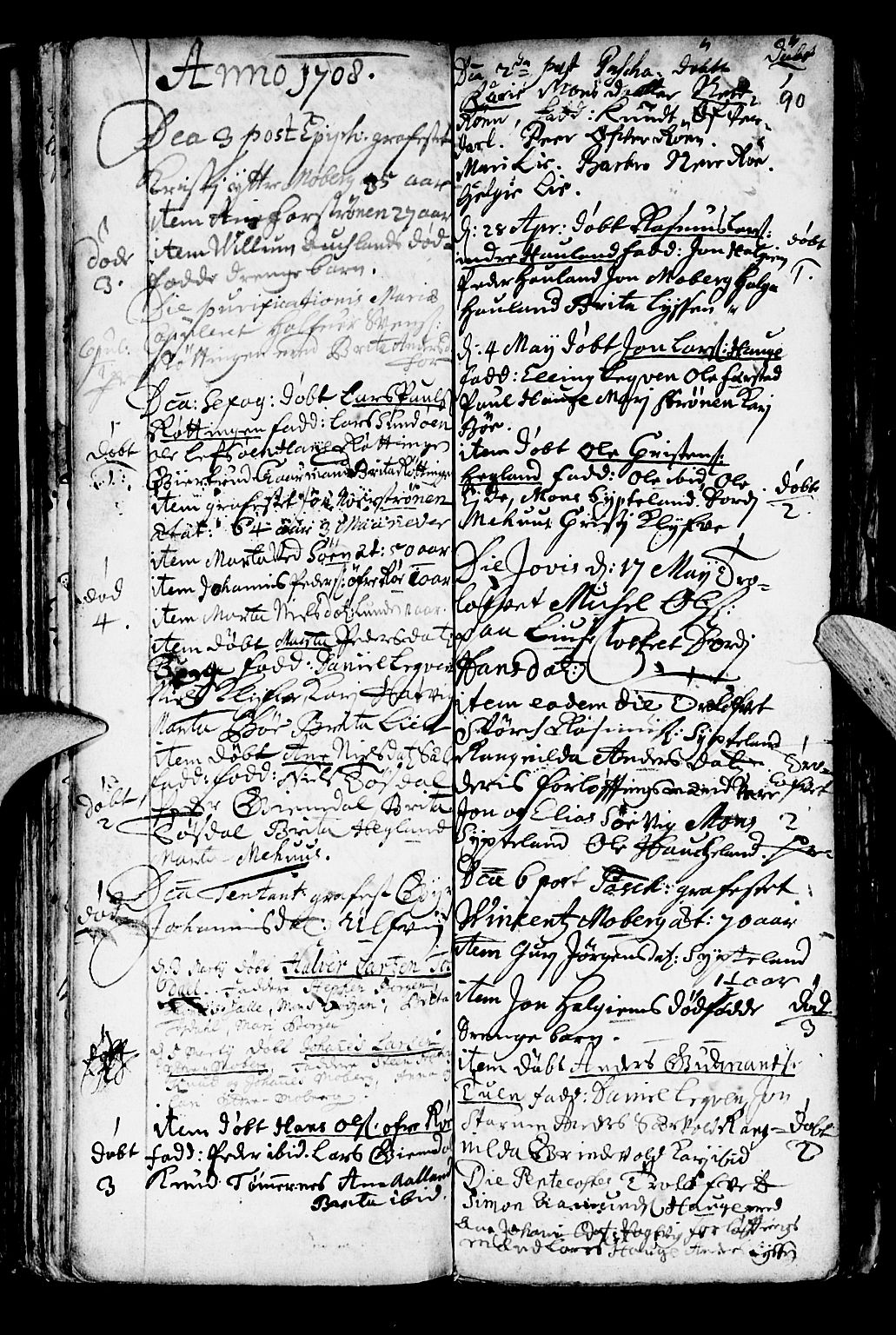 Os sokneprestembete, SAB/A-99929: Parish register (official) no. A 1, 1669-1722, p. 90