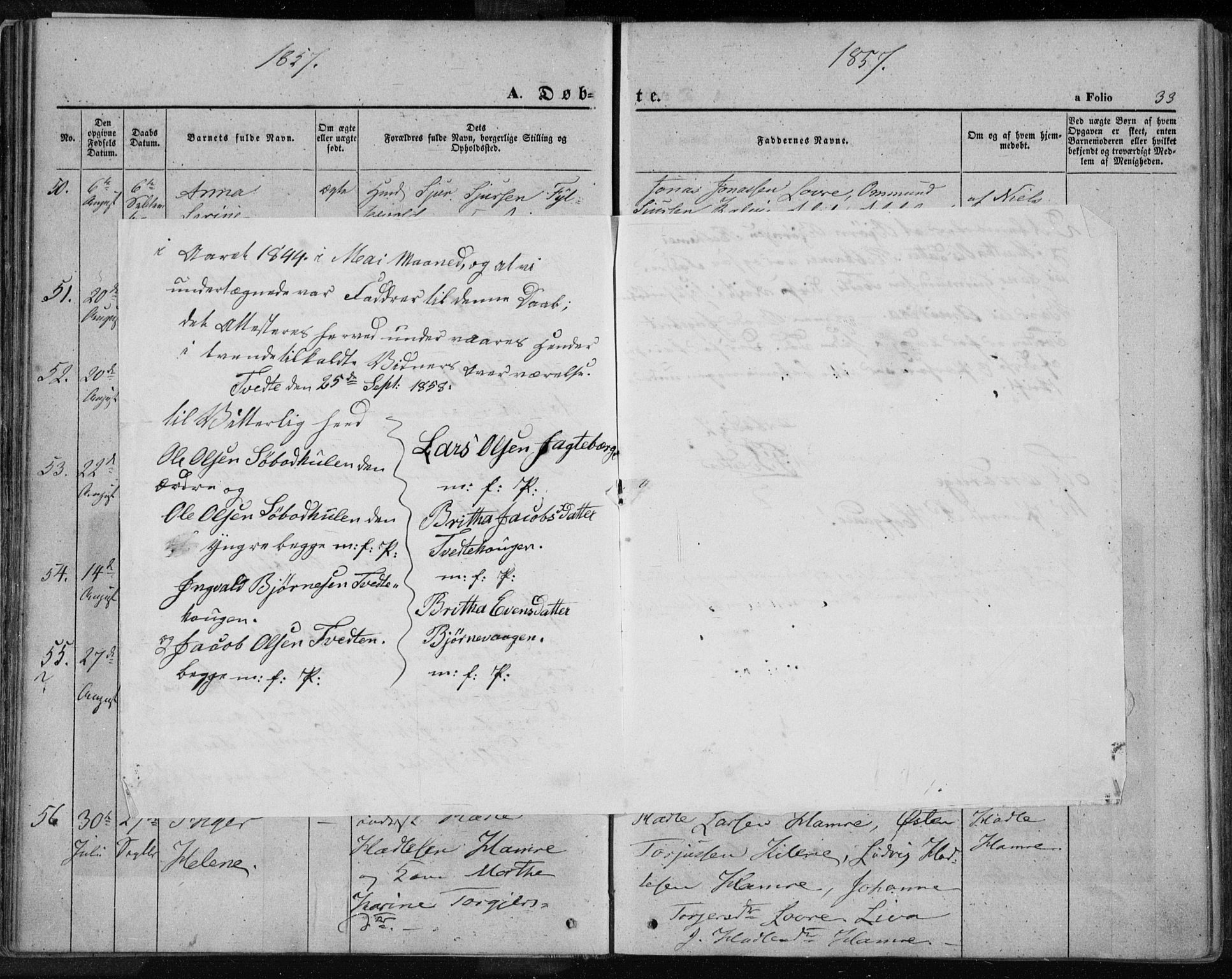 Jelsa sokneprestkontor, SAST/A-101842/01/IV: Parish register (official) no. A 7, 1854-1866, p. 33