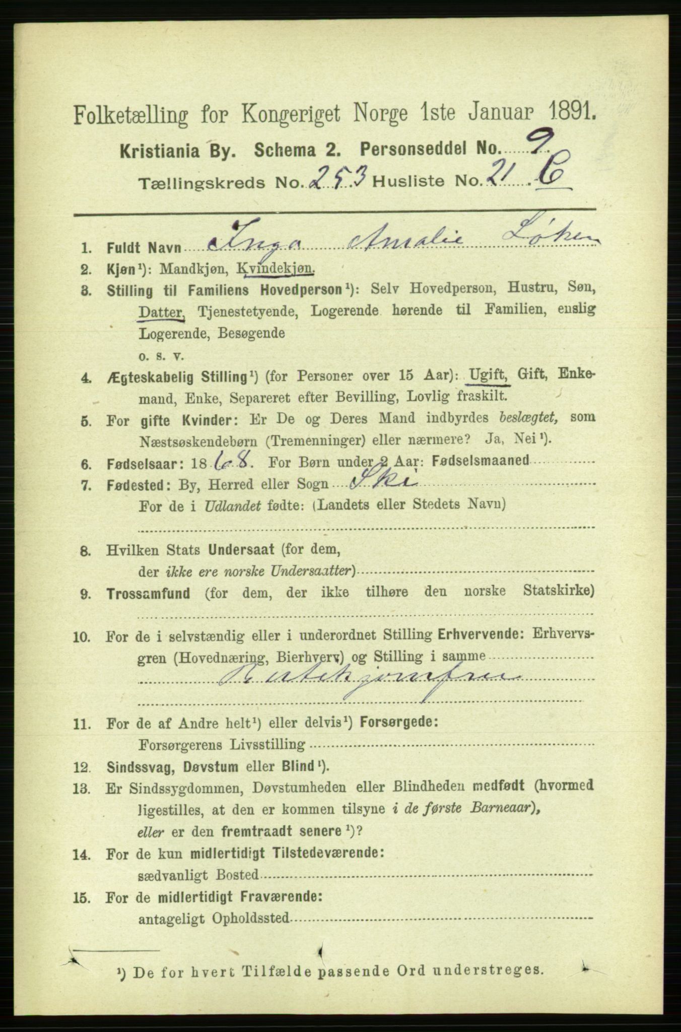 RA, 1891 census for 0301 Kristiania, 1891, p. 154411