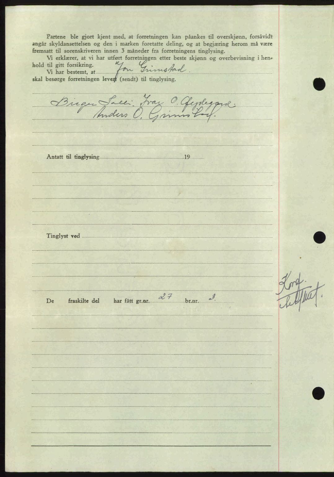 Nordmøre sorenskriveri, AV/SAT-A-4132/1/2/2Ca: Mortgage book no. A116, 1950-1950, Diary no: : 2693/1950