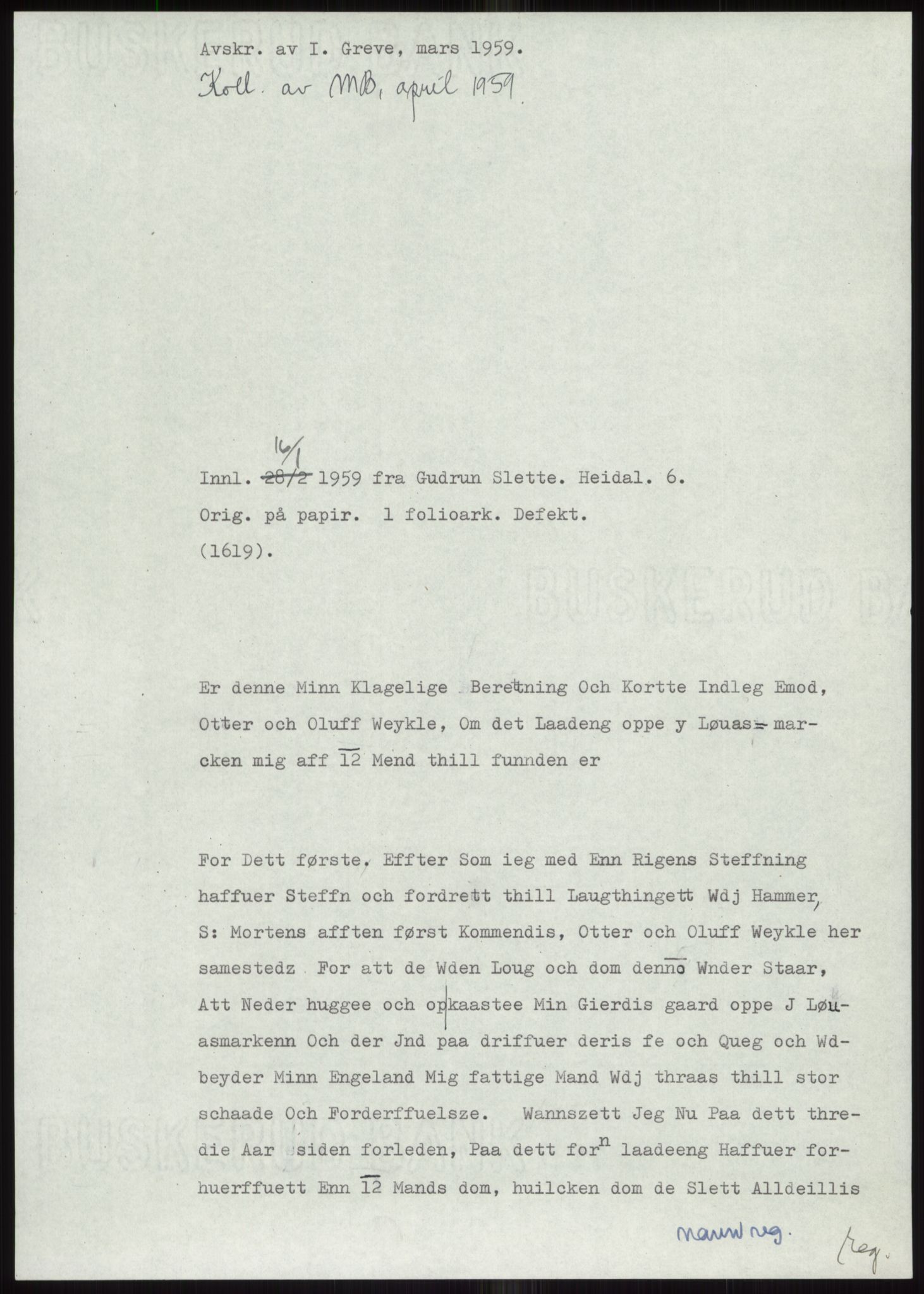 Samlinger til kildeutgivelse, Diplomavskriftsamlingen, AV/RA-EA-4053/H/Ha, p. 12