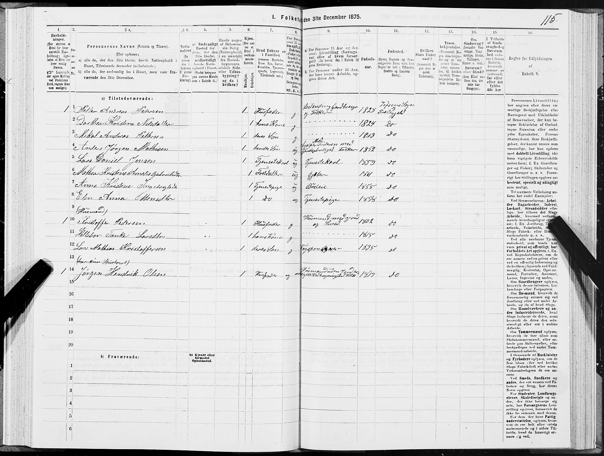 SAT, 1875 census for 1824L Vefsn/Vefsn, 1875, p. 2115