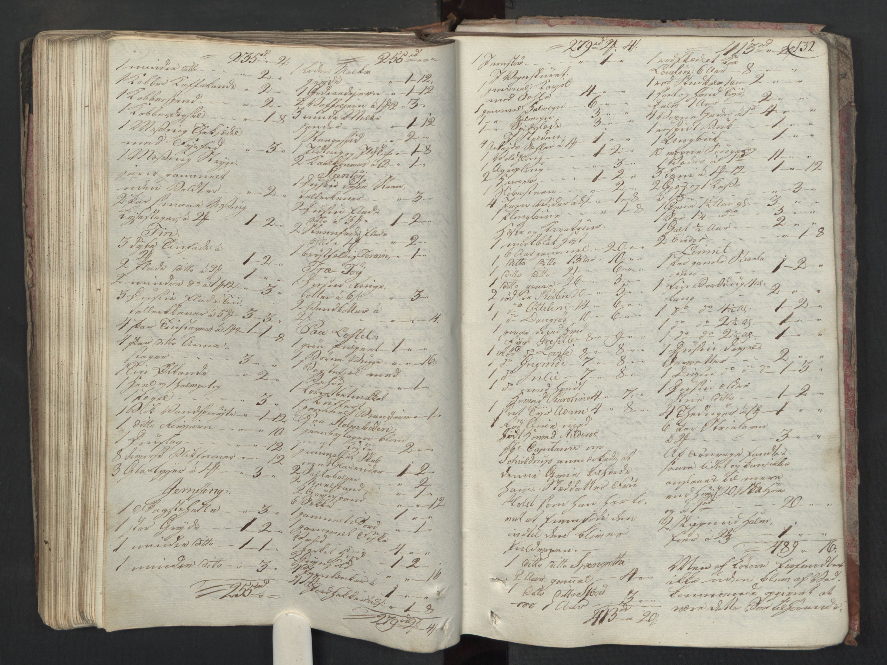 Forsvaret, Generalauditøren, AV/RA-RAFA-1772/F/Fj/Fjc/L0009: Skifteprotokol for det søndenfjeldske inf. reg.s nationale batailloner, 1789-1807, p. 131b-132a